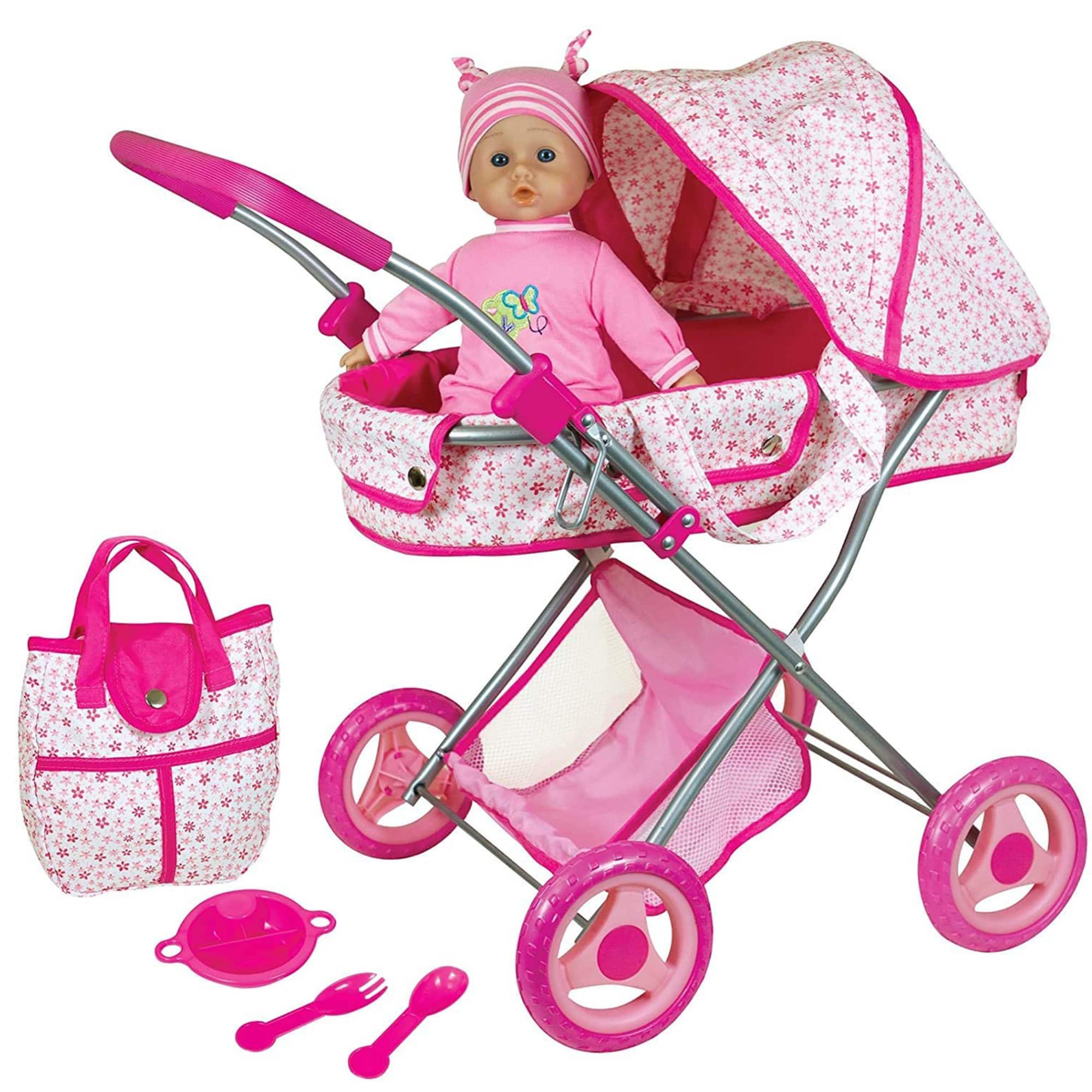 Lissi Dolls Deluxe Doll Pram with 13&#x22; Baby Doll