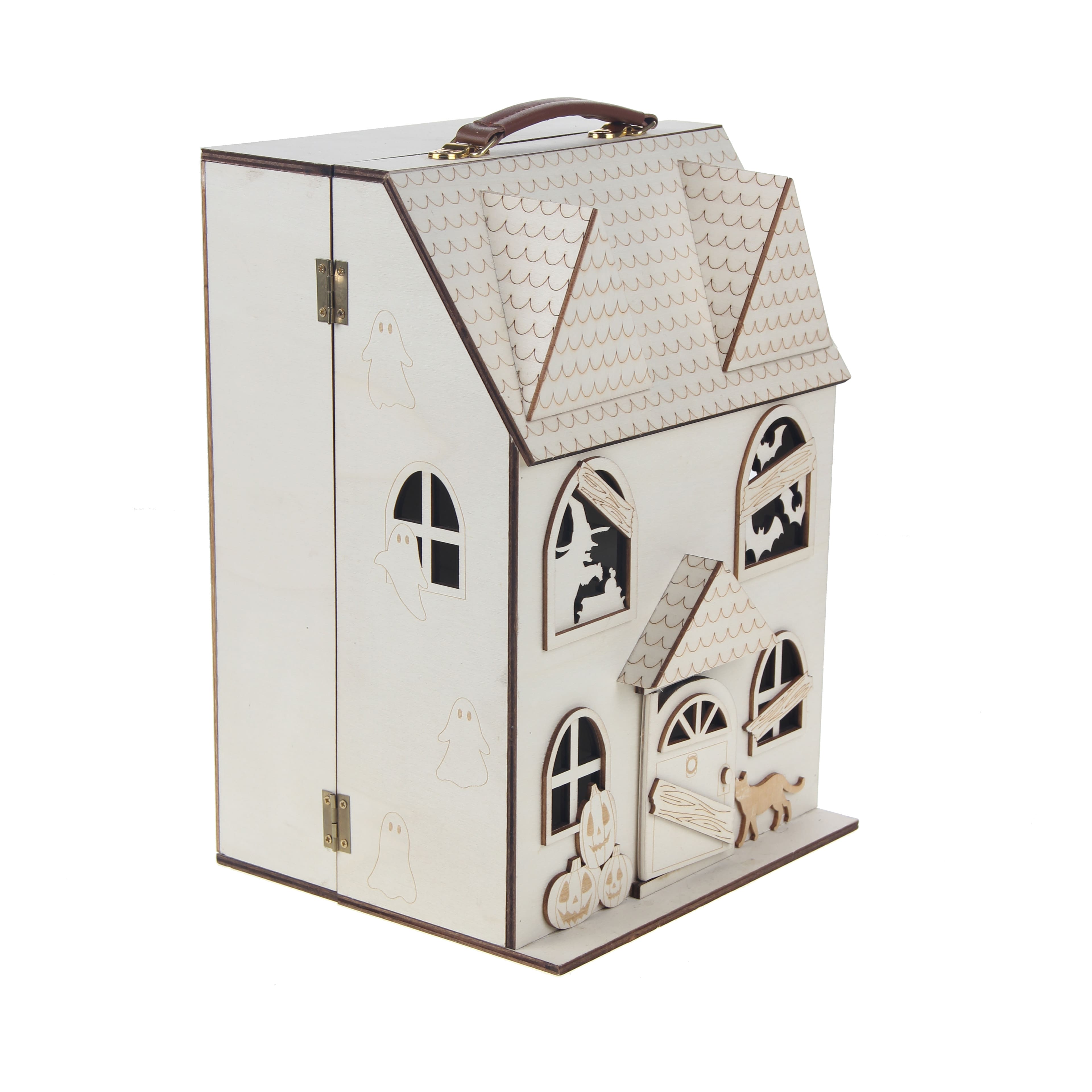 12&#x22; DIY Haunted Dollhouse Wood D&#xE9;cor by Make Market&#xAE;