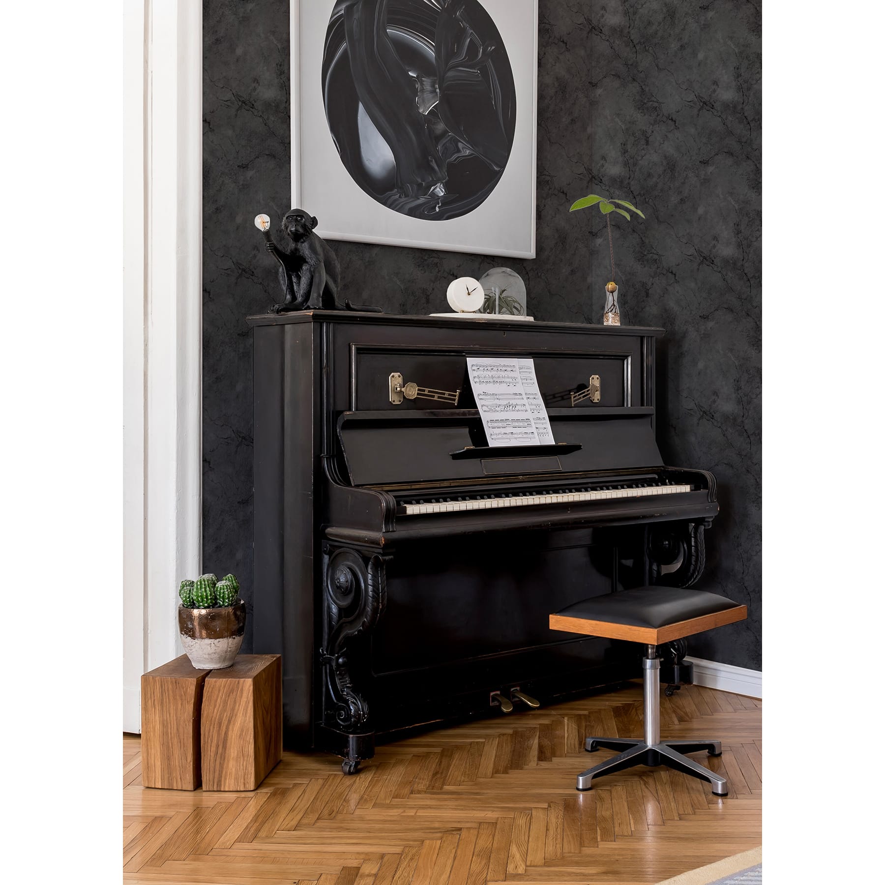 NuWallpaper Hayden Black Peel & Stick Wallpaper