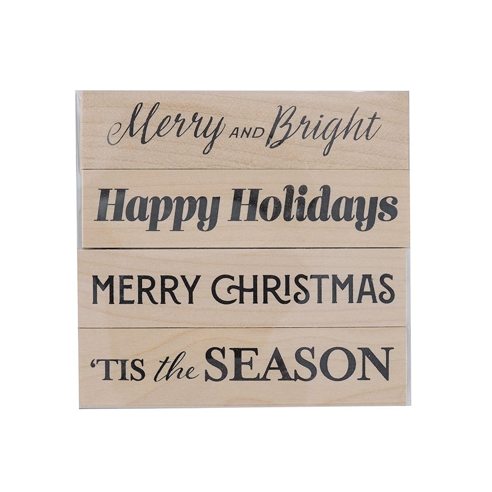Merry &#x26; Bright Wood Stamp Set by Recollections&#x2122;