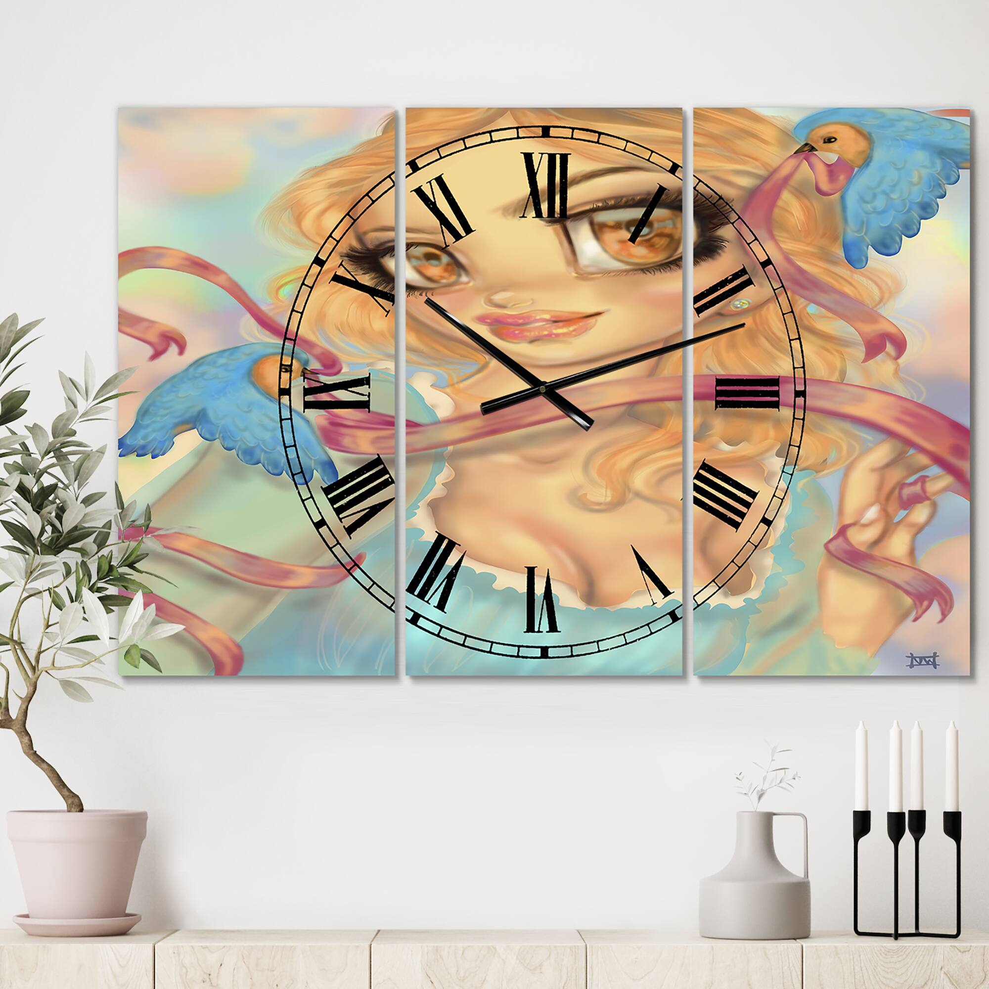 Designart &#x27;Cinderella Oversized Modern Multipanel Wall Clock