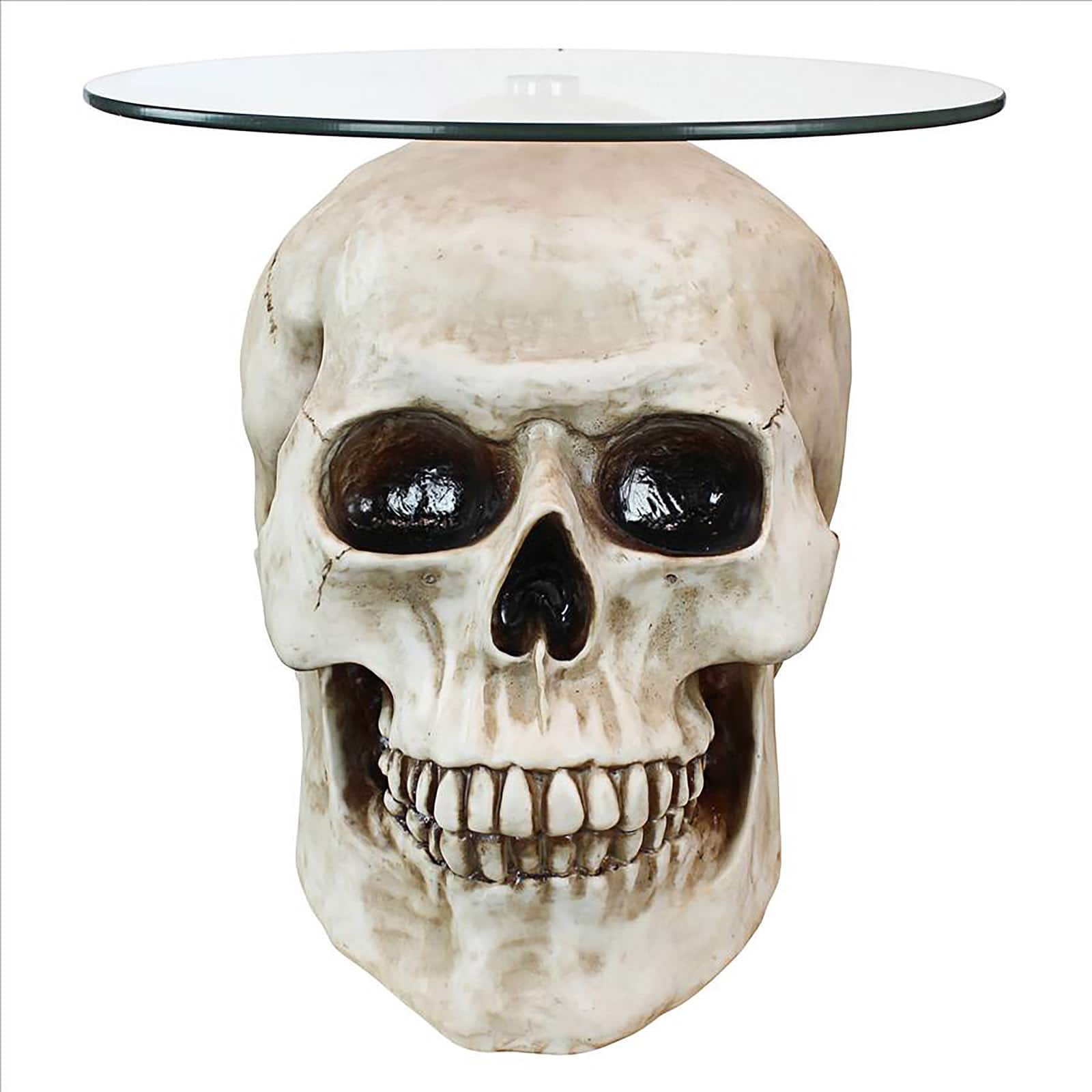 Design Toscano 19.5&#x22; Lost Souls Gothic Skull Glass-Topped Table