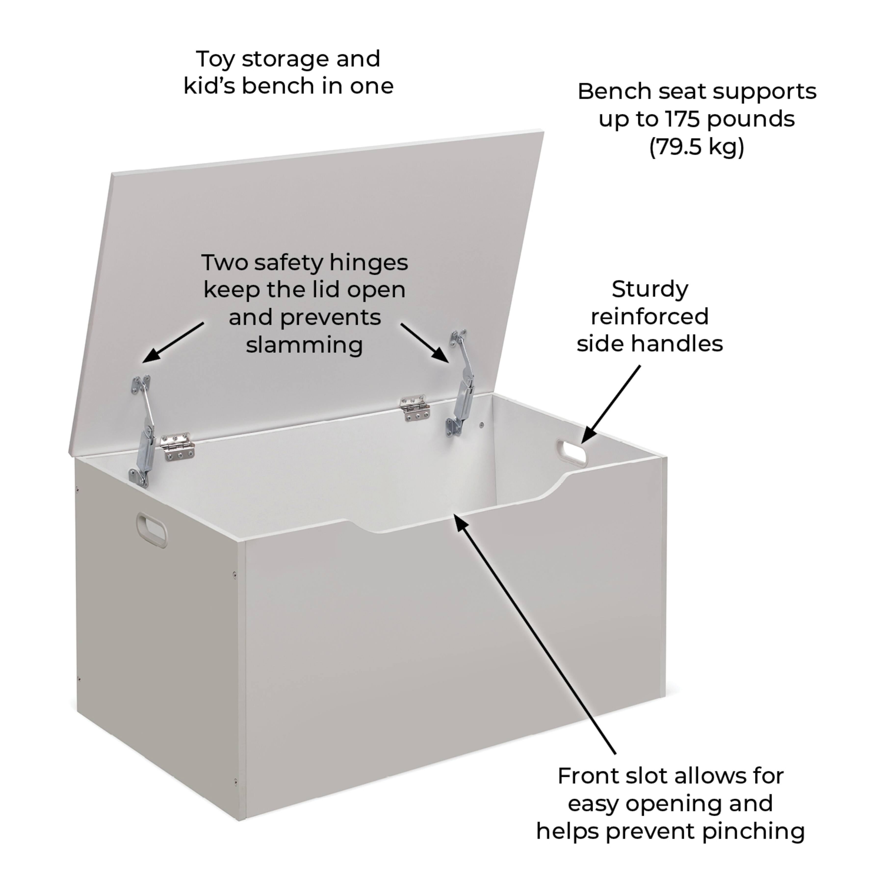 Badger Basket White Flat Bench Top Toy & Storage Box