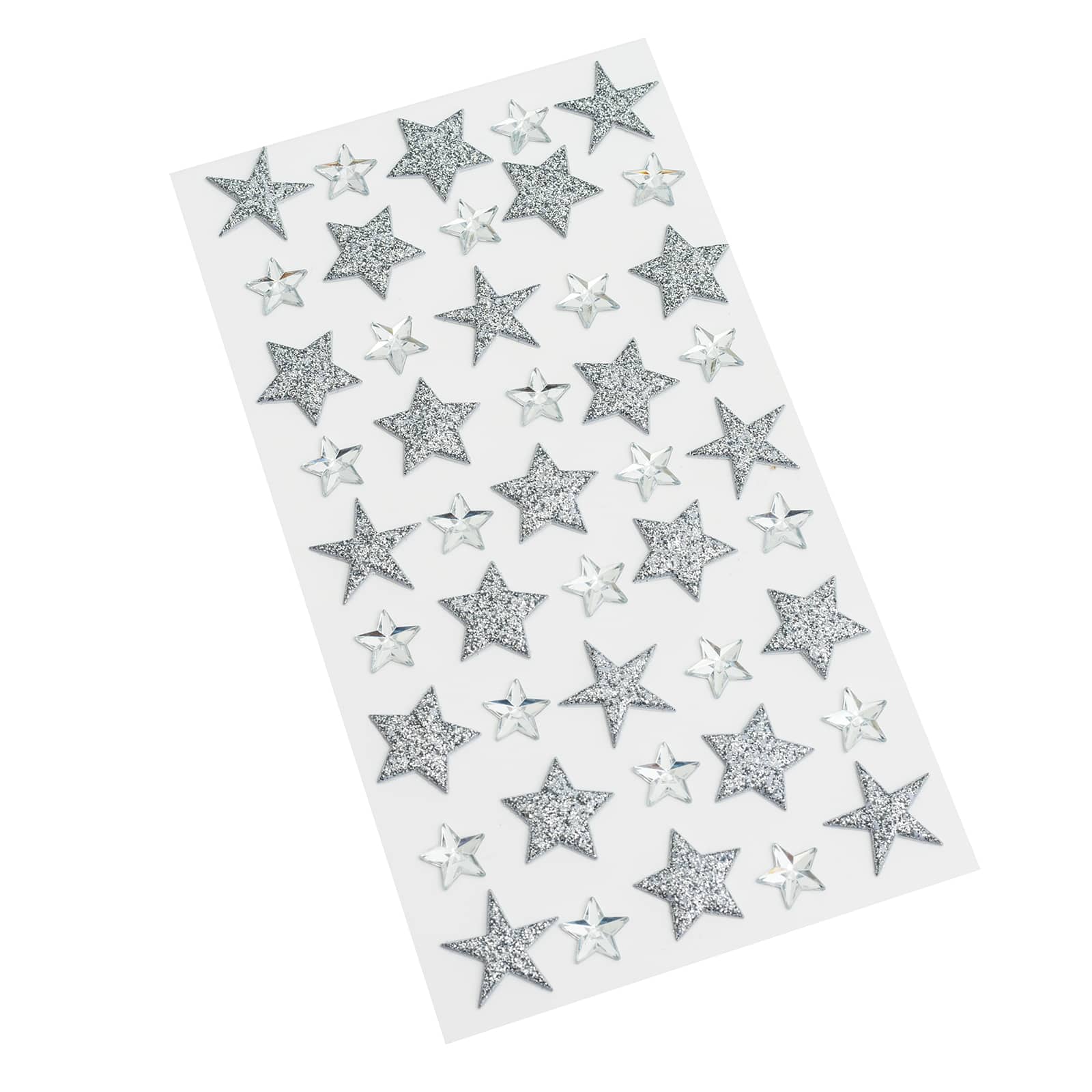 Mini Silver Glitter Holographic Star Stickers 250 Stars 