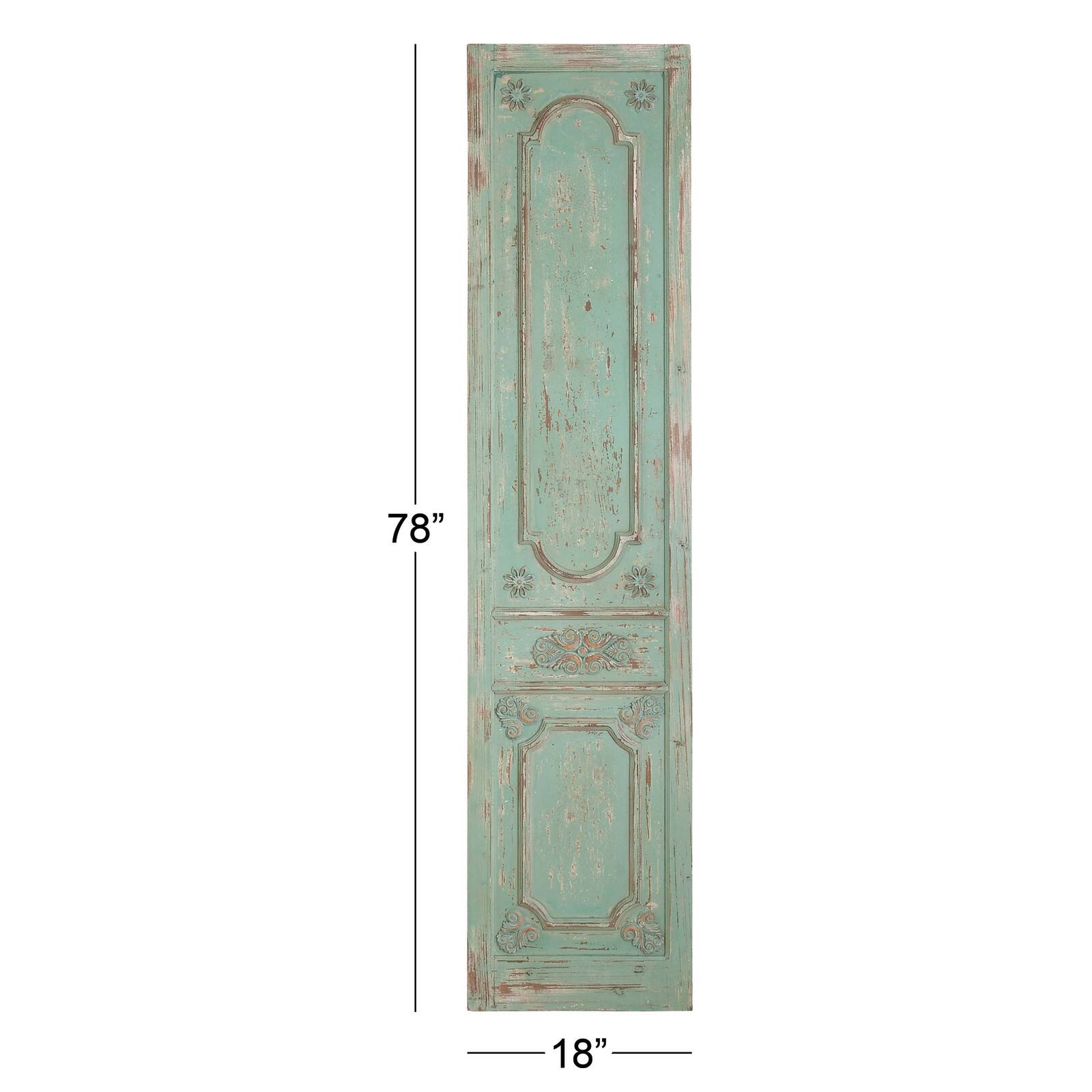 78&#x22; Green Farmhouse Floral Wood Wall D&#xE9;cor