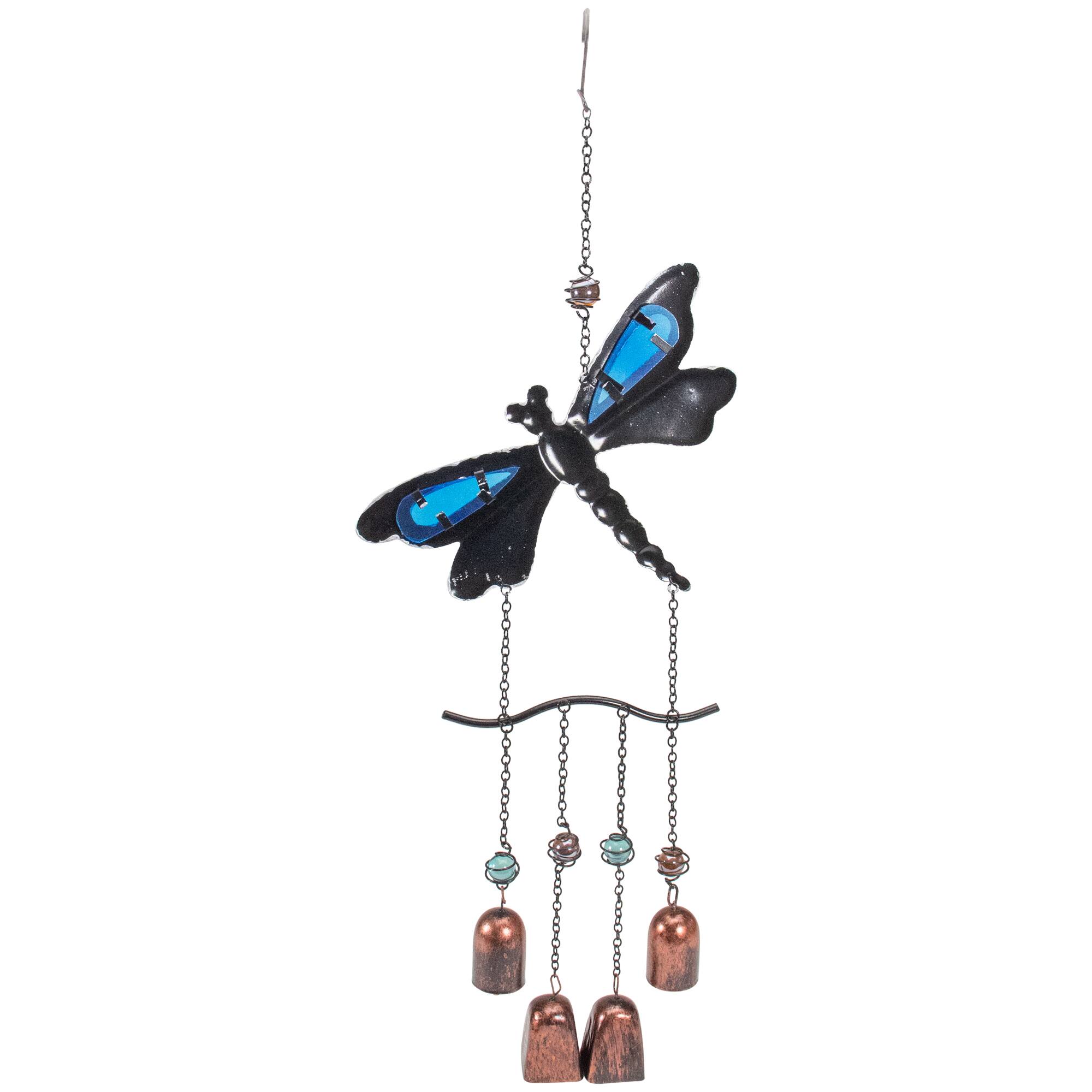 24" Purple & Bronze Dragonfly Outdoor Garden Windchime