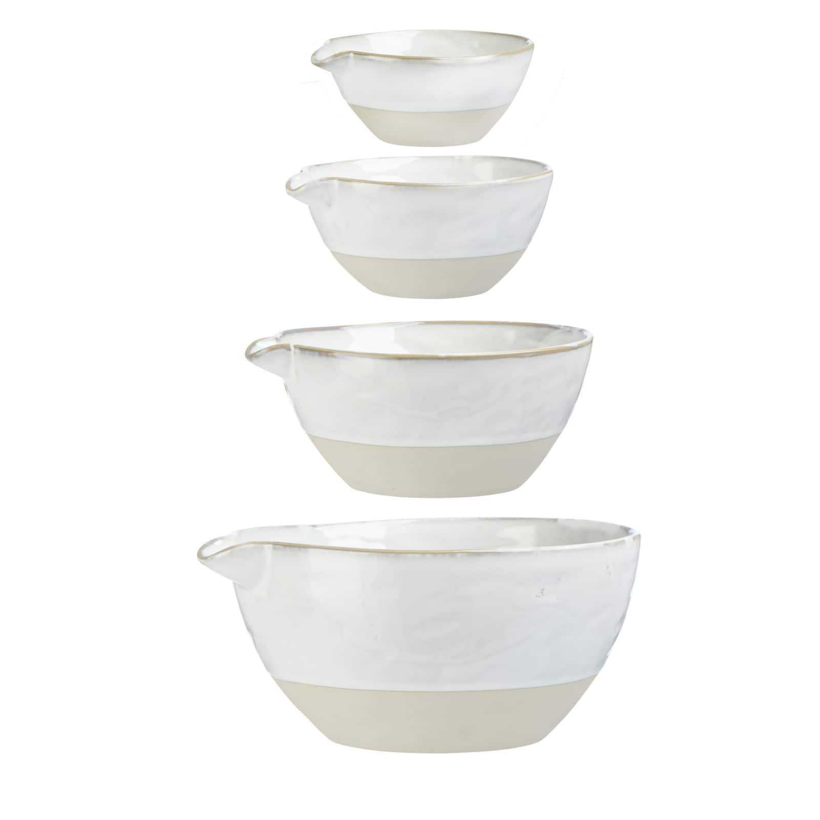 Assorted Stoneware White Batter Bowls Set Michaels