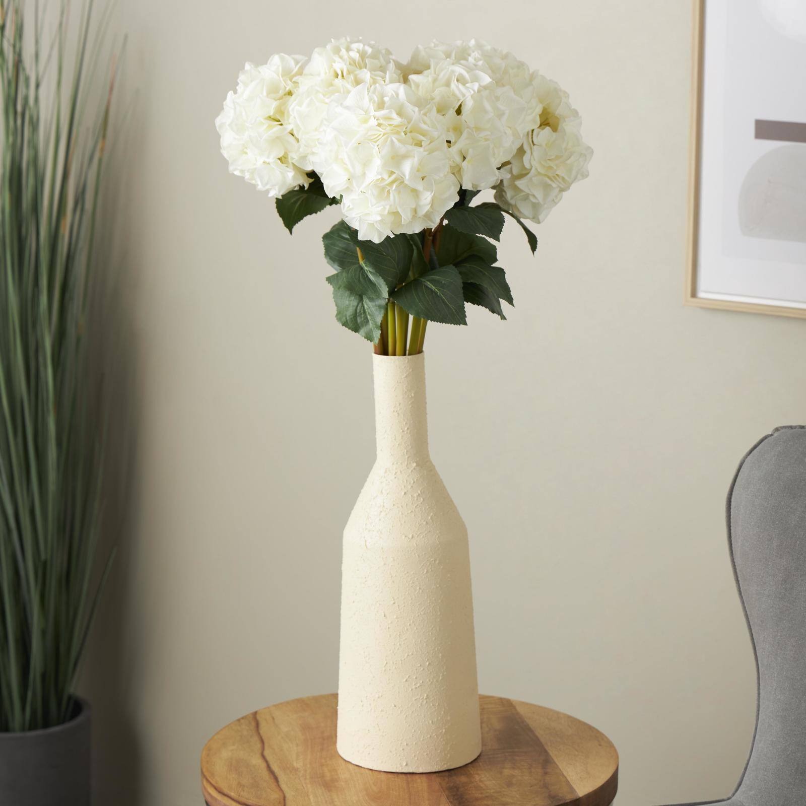 33" White Hydrangea Artificial Flower Stem, 8ct.