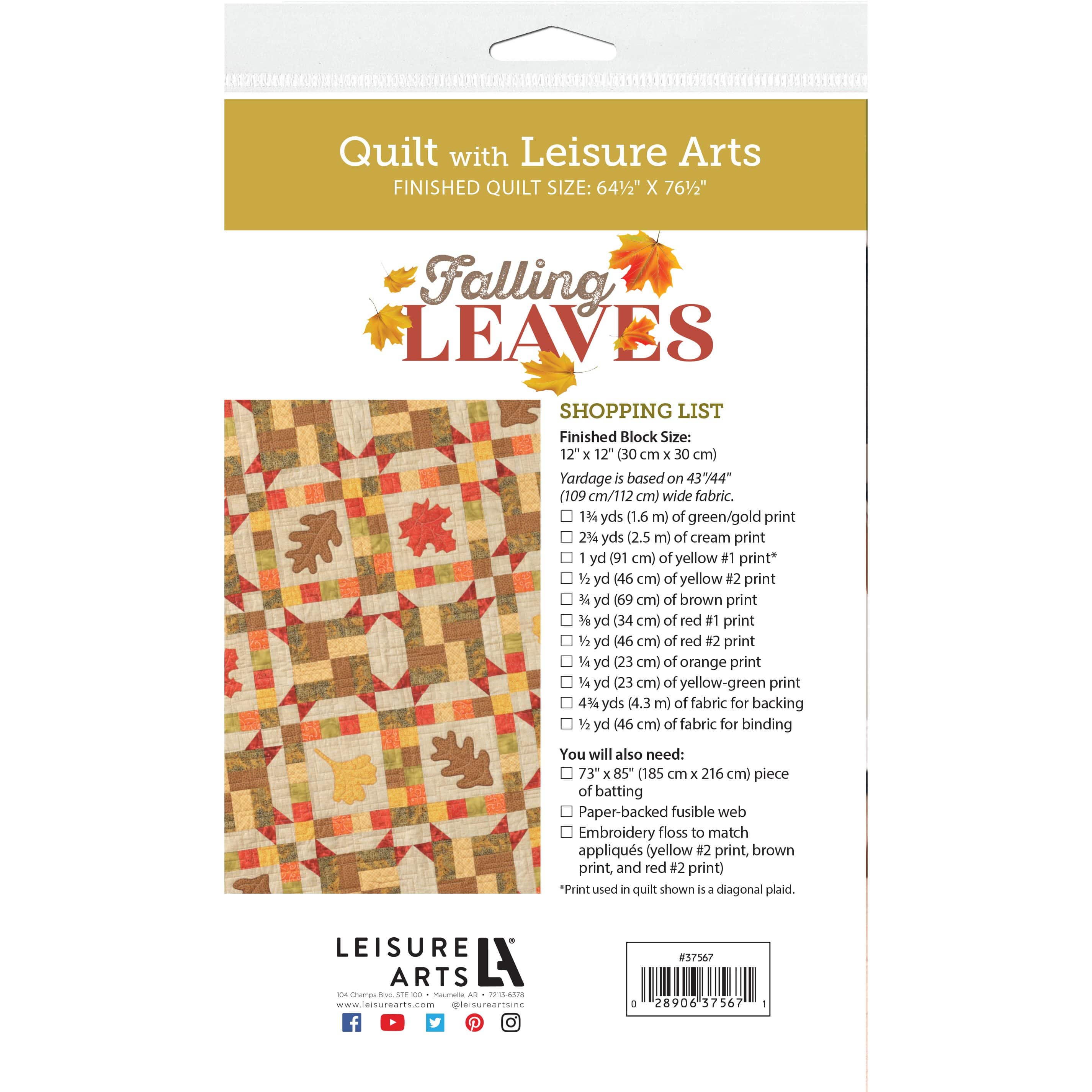 Leisure Arts&#xAE; Falling Leaves Quilt Pattern