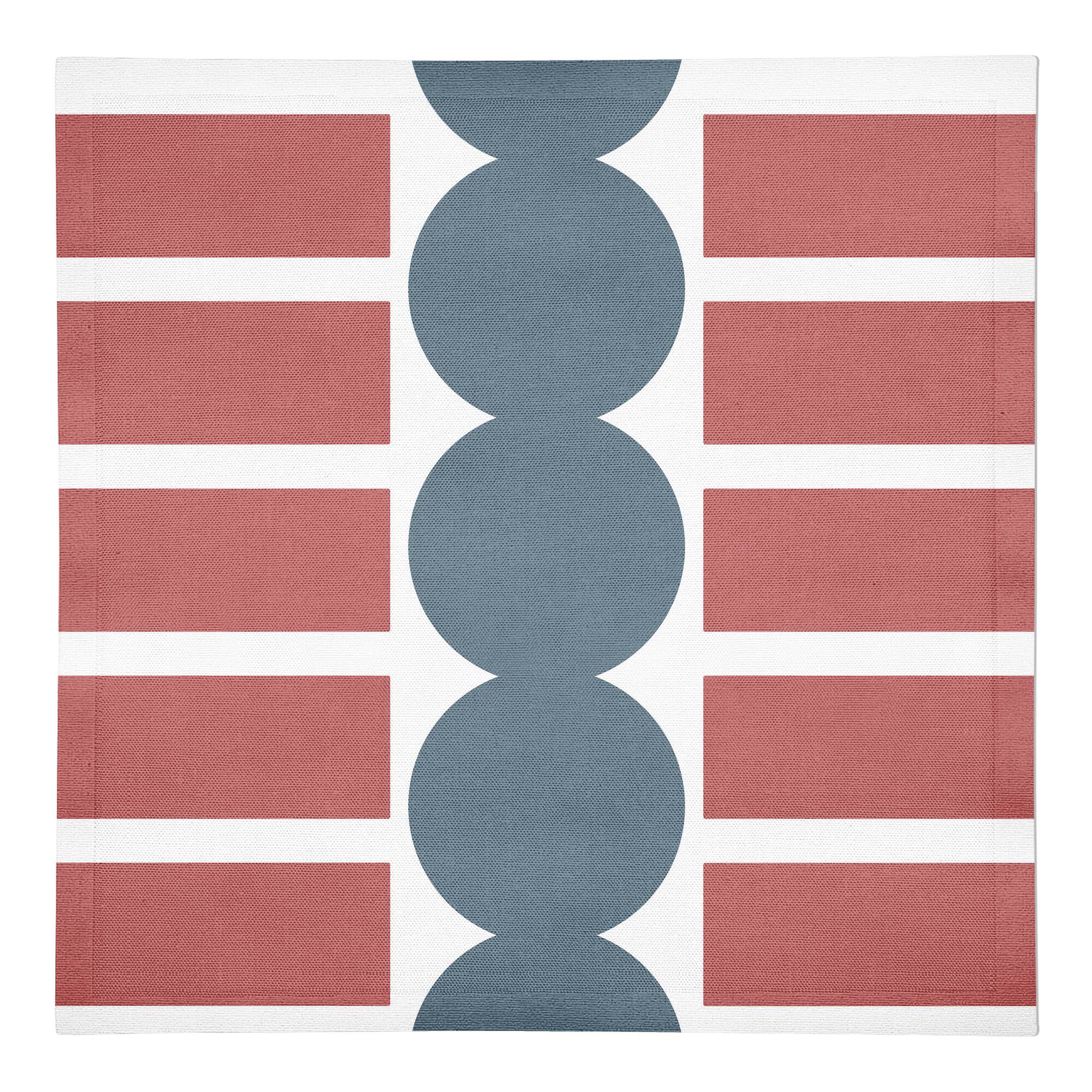 Retro Circle Pattern 10" x 10" Cotton Twill Napkin