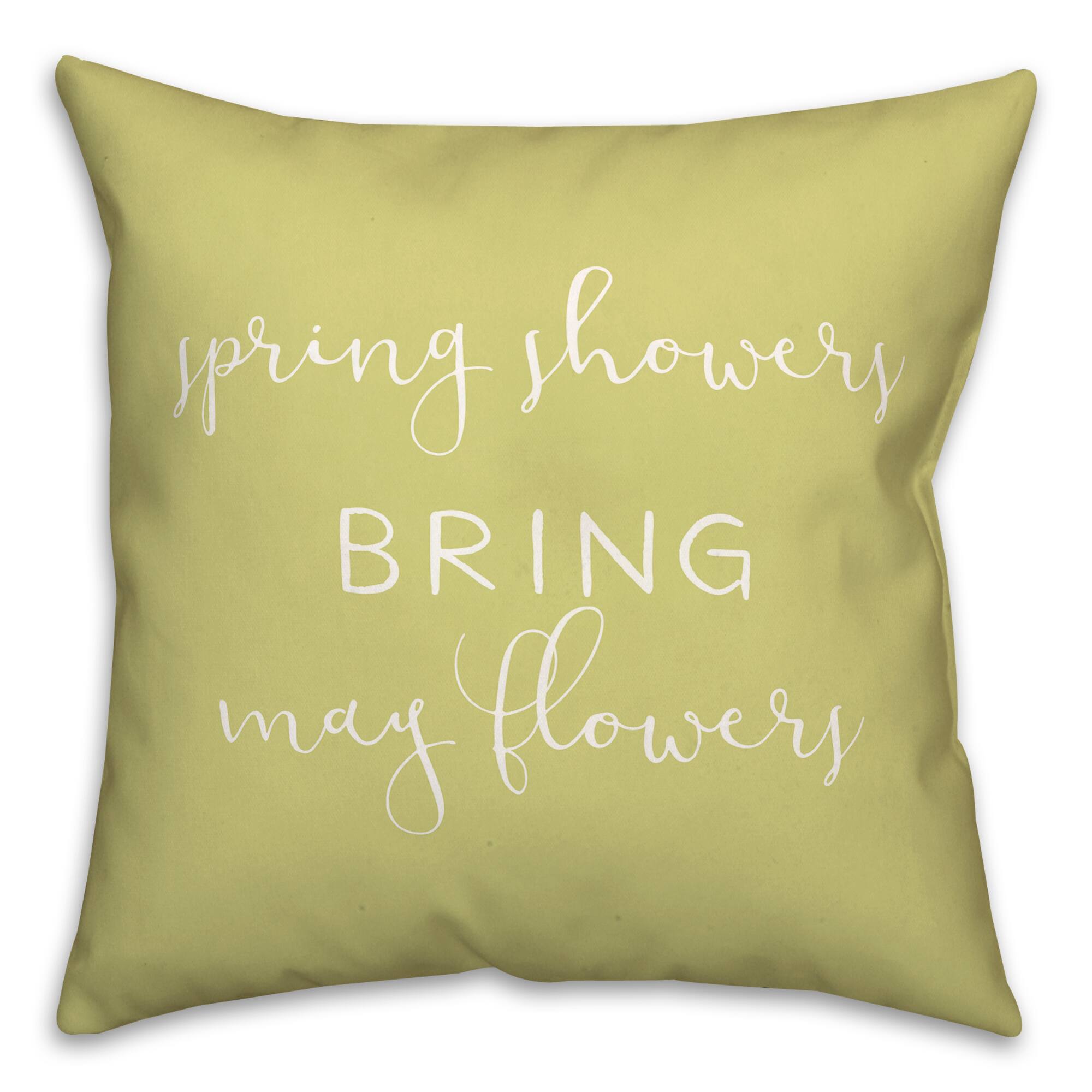 Tea Pot Spring Showers 18&#x22; x 18&#x22; Throw Pillow