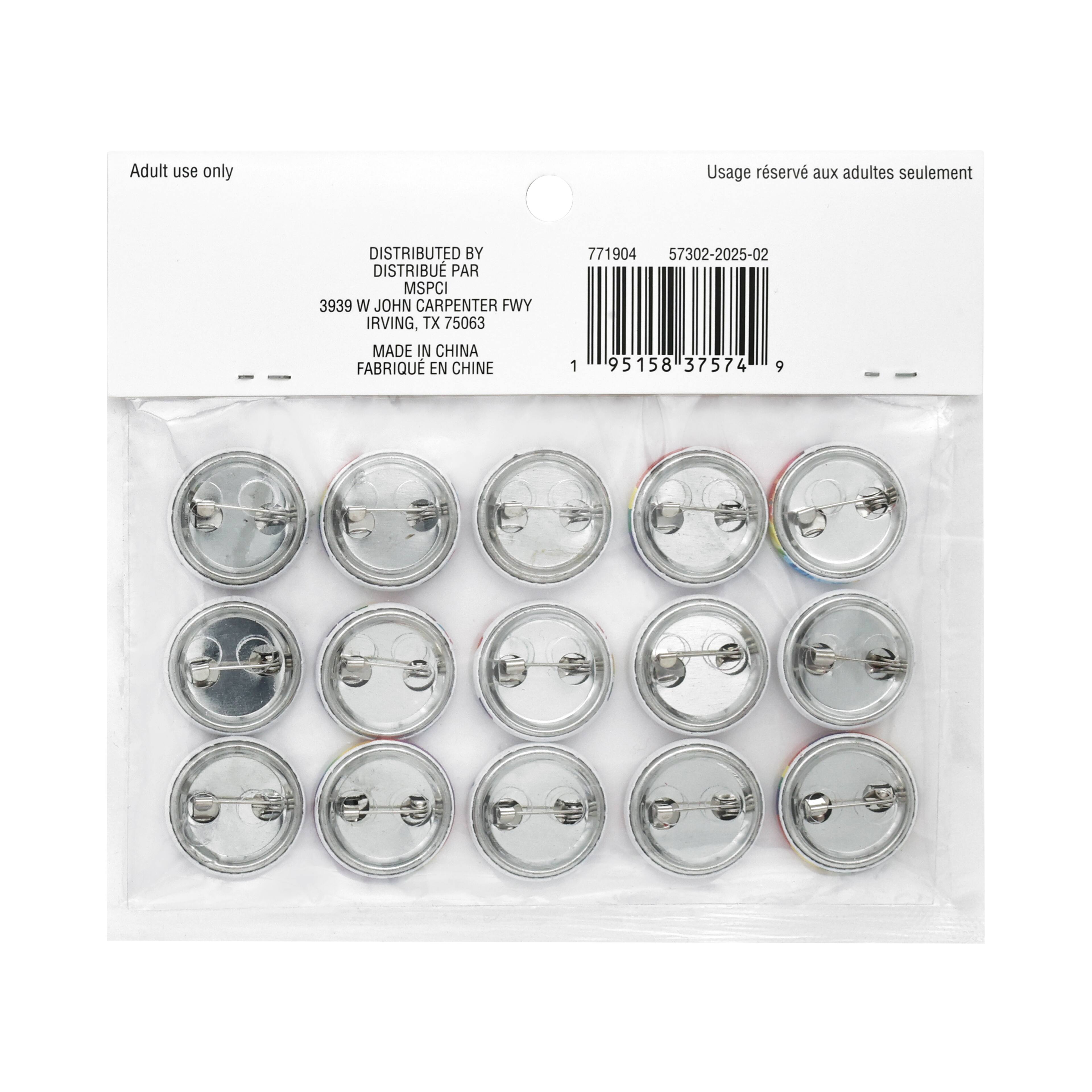 Pride Metal Buttons, 15ct. by Celebrate It&#x2122;