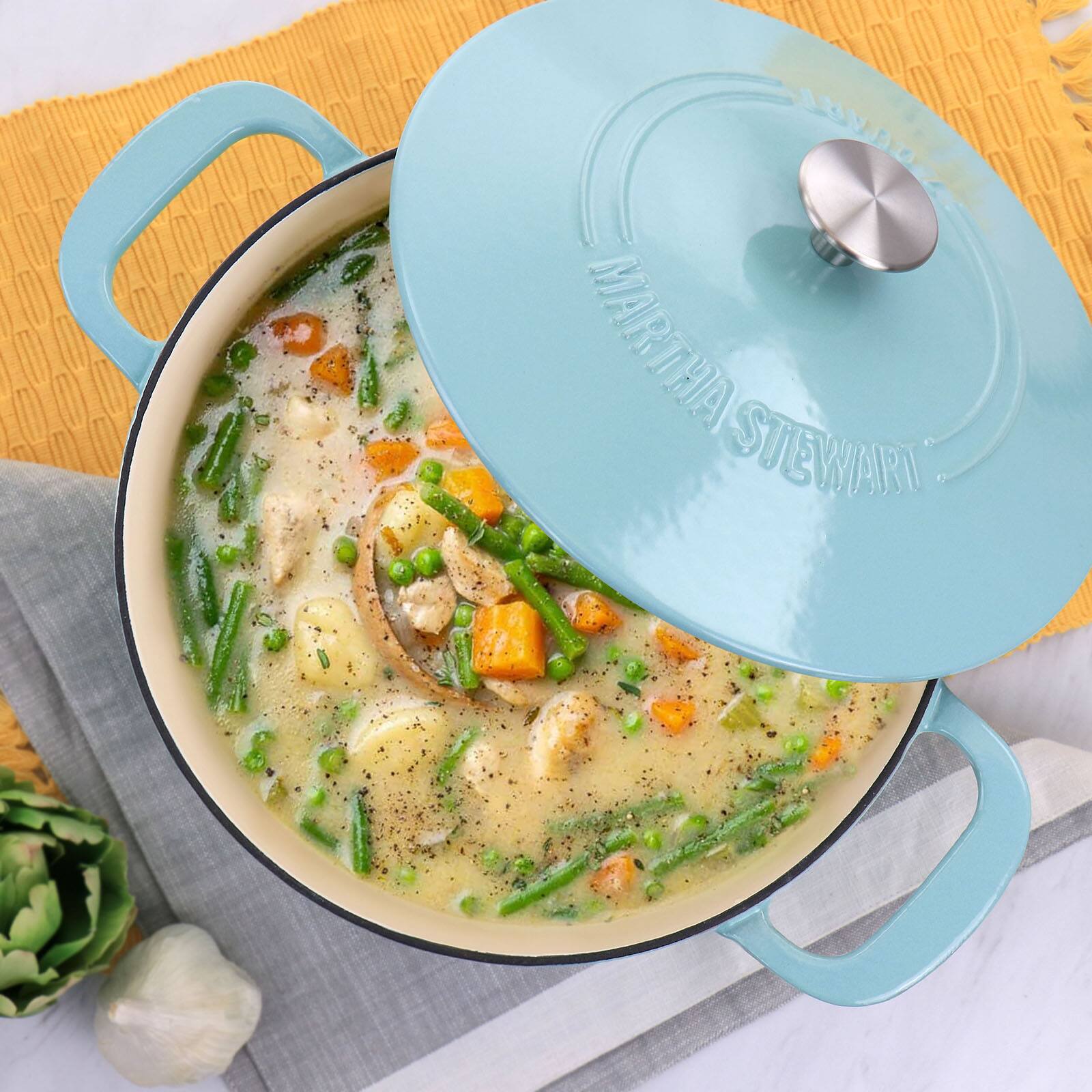 E-far 6 Quart Enameled Cast Iron Dutch Oven - Green, Nonstick, Oven & Induction Safe, Perfect For Braising, Baking, And Stews