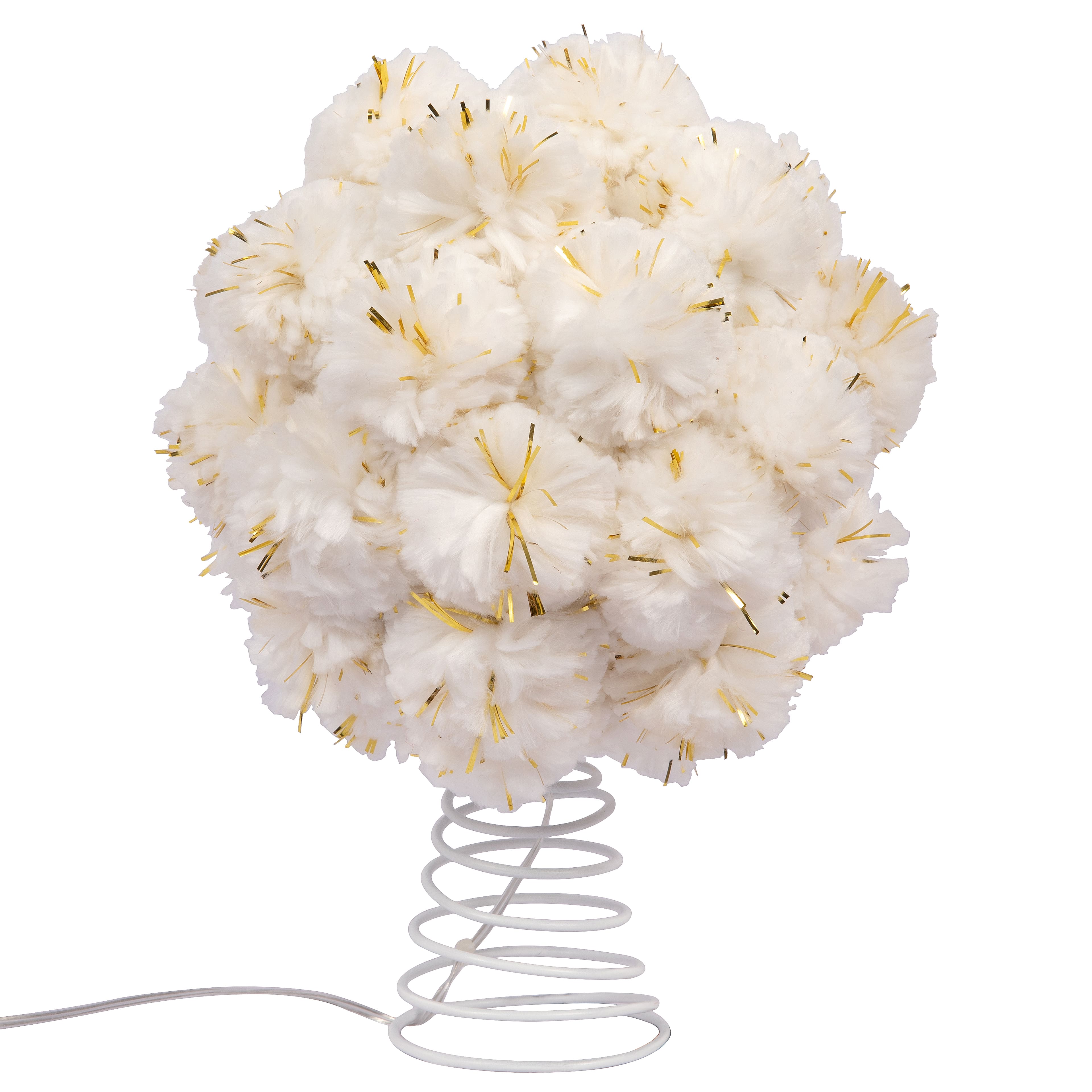 15ct. Warm White LED Cream Pom Pom Ball Tree Topper by Ashland&#xAE;