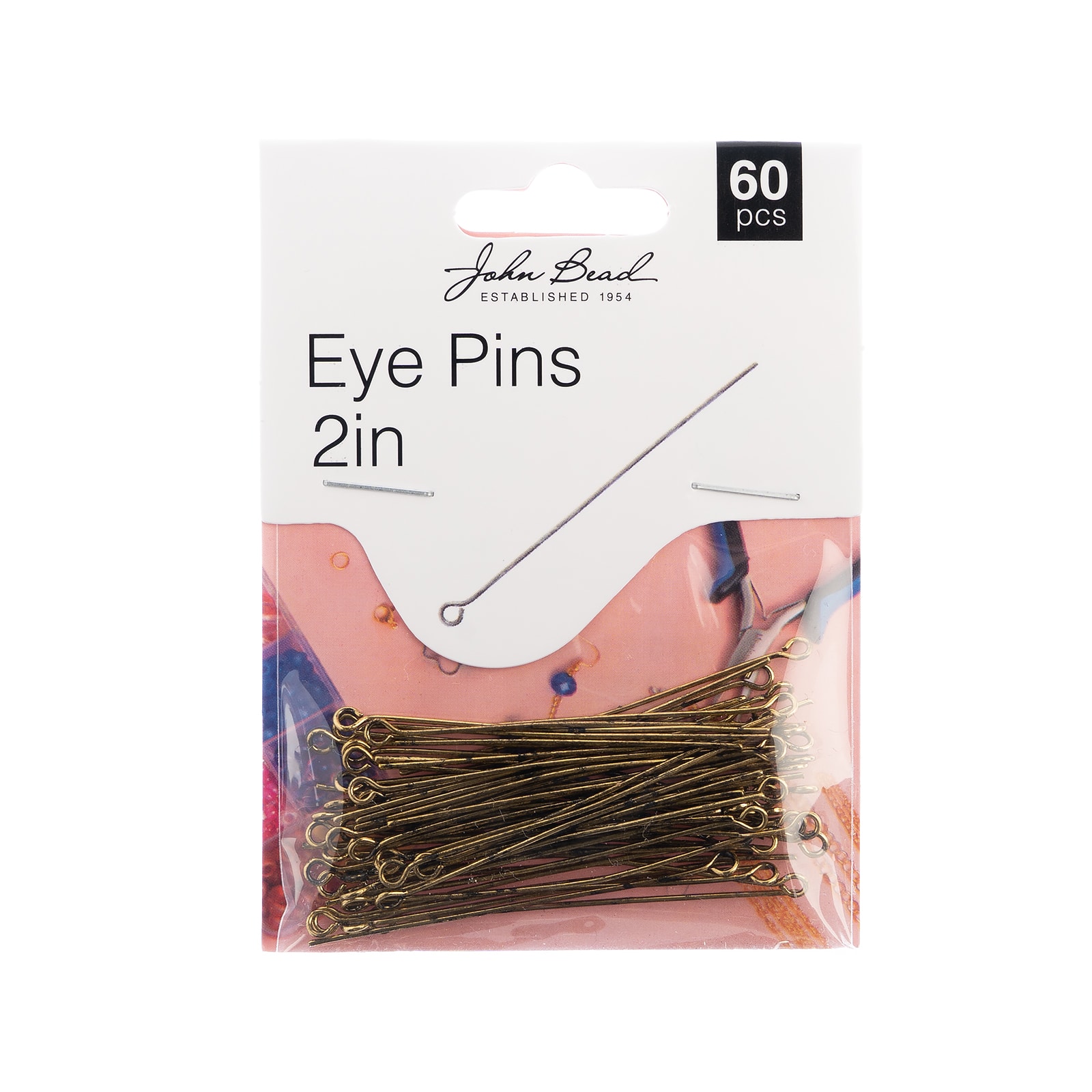 John Bead Must Have Findings 2" Eye Pins, 60ct.