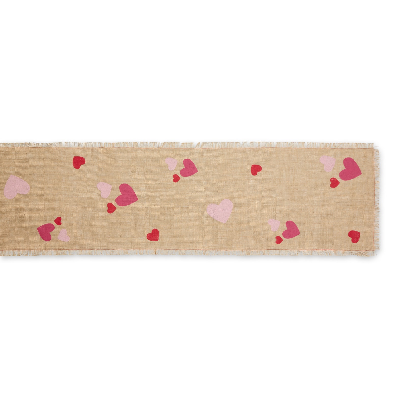 DII&#xAE; 74&#x22; Hearts Printed Jute Table Runner