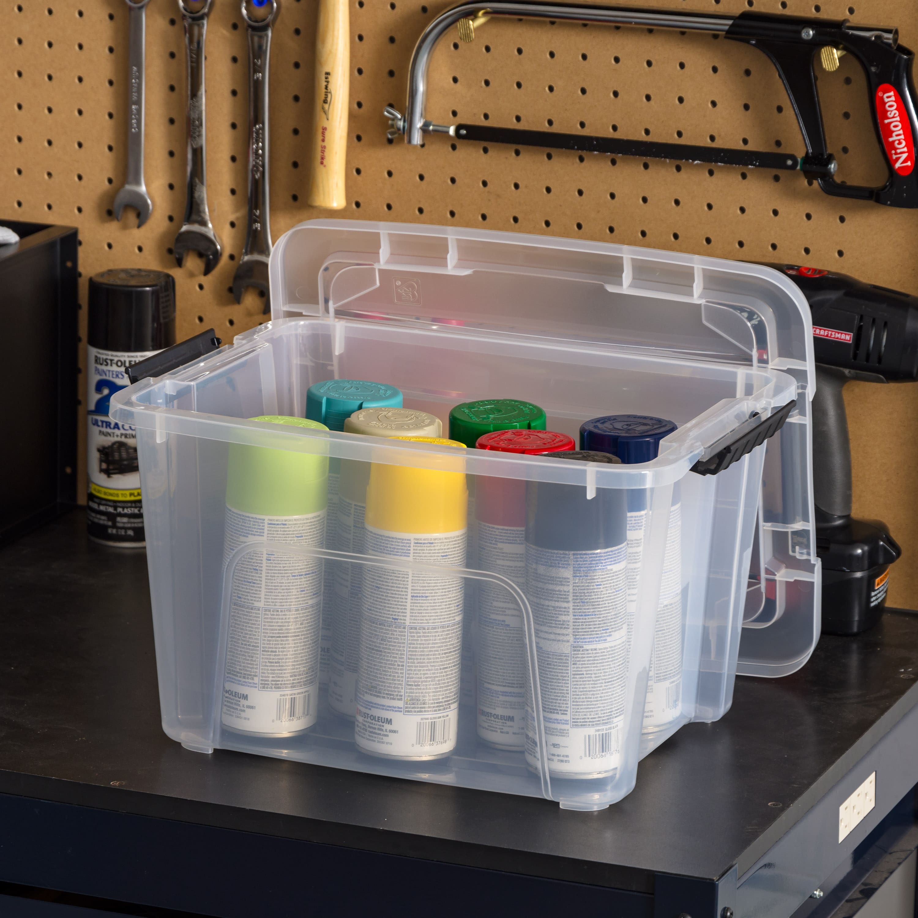 IRIS&#xAE; 20.5qt. Buckled Clear Boxes with Clear Buckle Lids, 6ct.