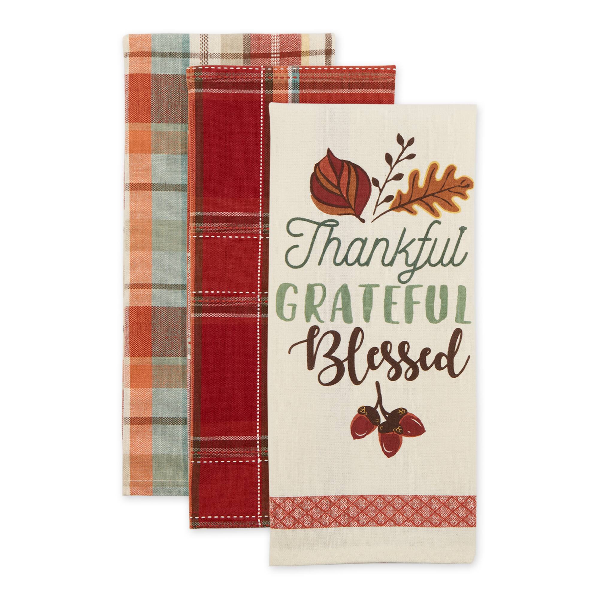 DII® Thankful Grateful Blessed Dishtowel Set