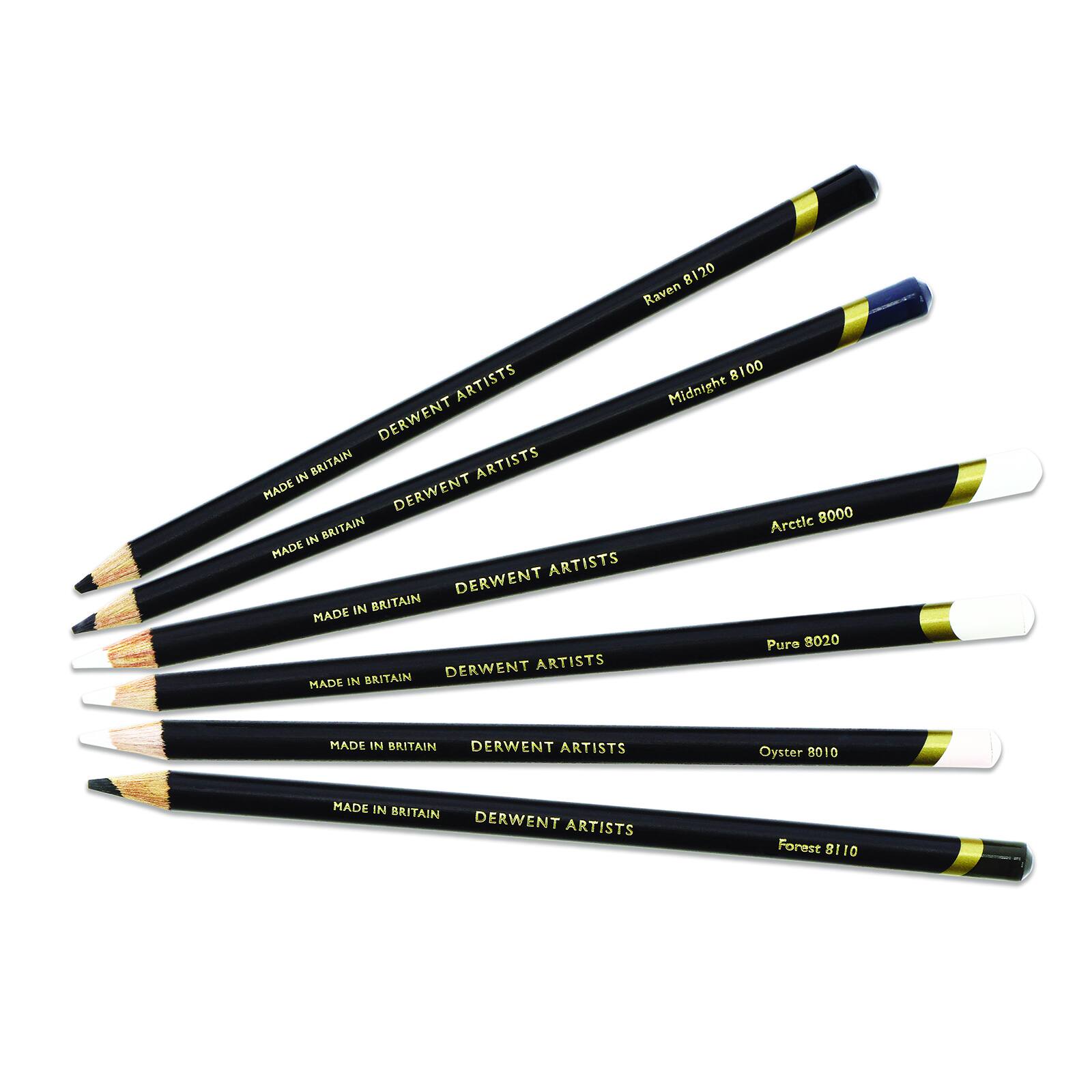 Derwent&#xAE; Artists Black &#x26; White 6 Pencil Tin Set