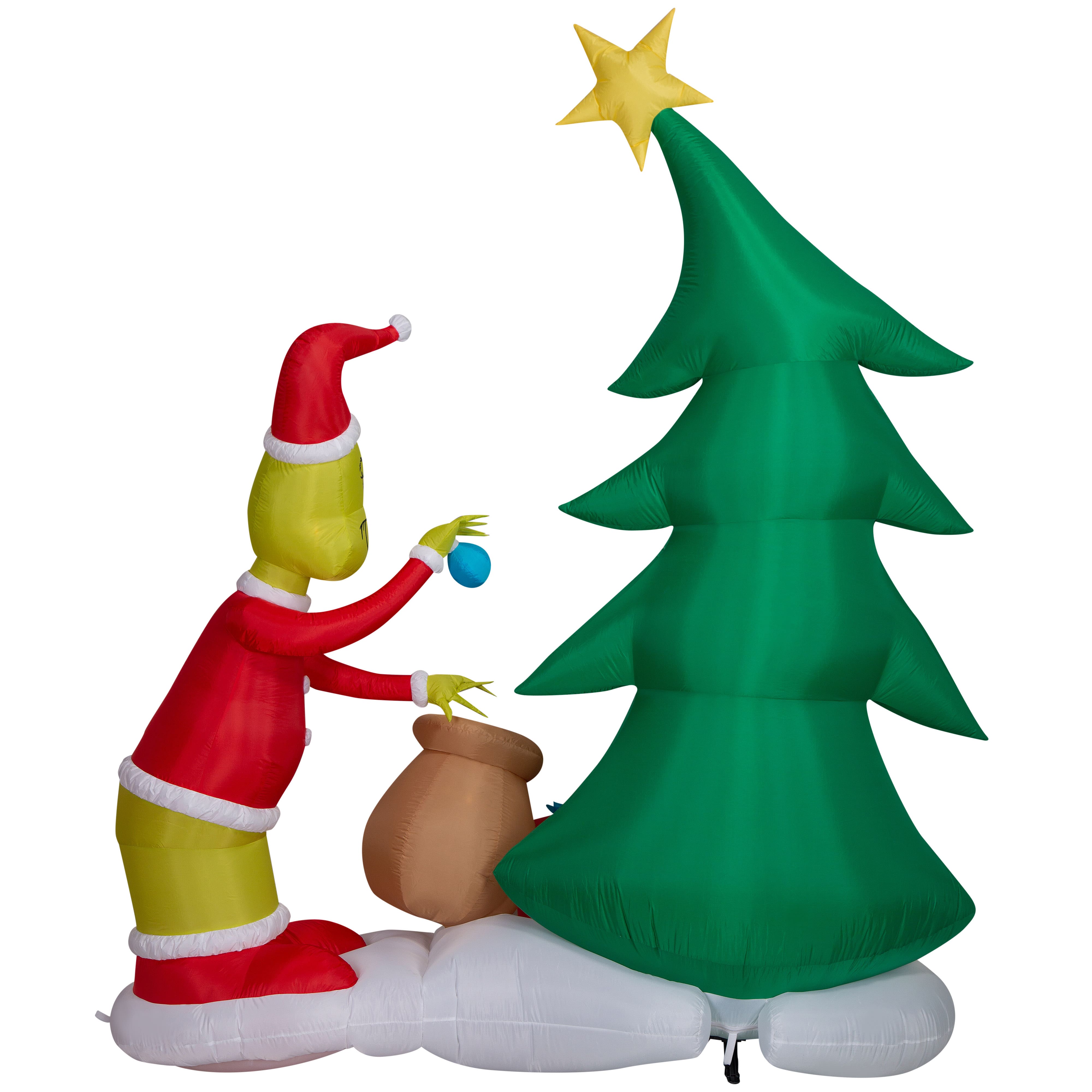 8.5ft. Airblown&#xAE; Inflatable Christmas Grinch Putting Ornaments on Tree