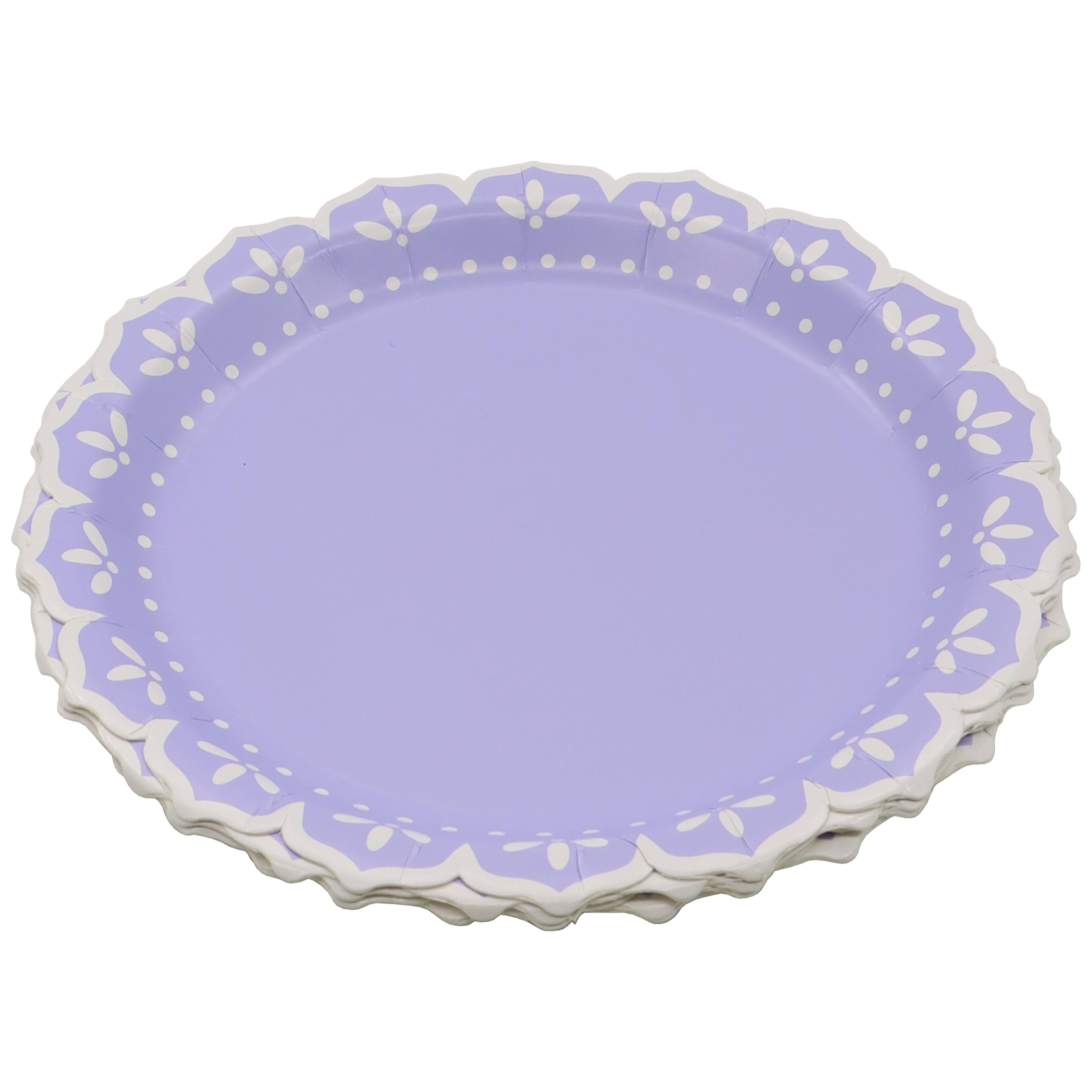 7&#x22; Purple Petal Dot Snack Plates, 8ct. by Celebrate It&#x2122;
