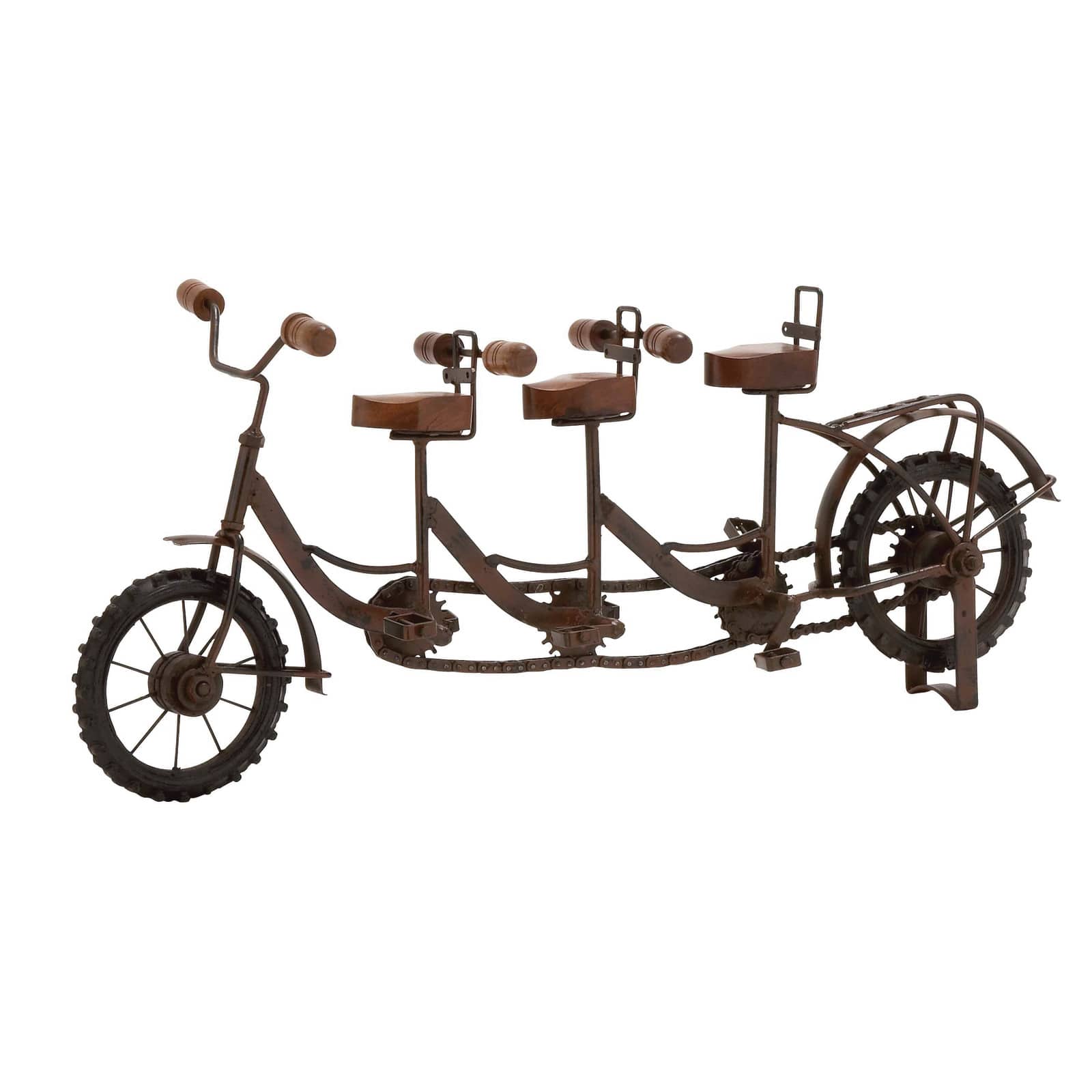 20&#x22; Brown Metal Vintage Bicycle Sculpture