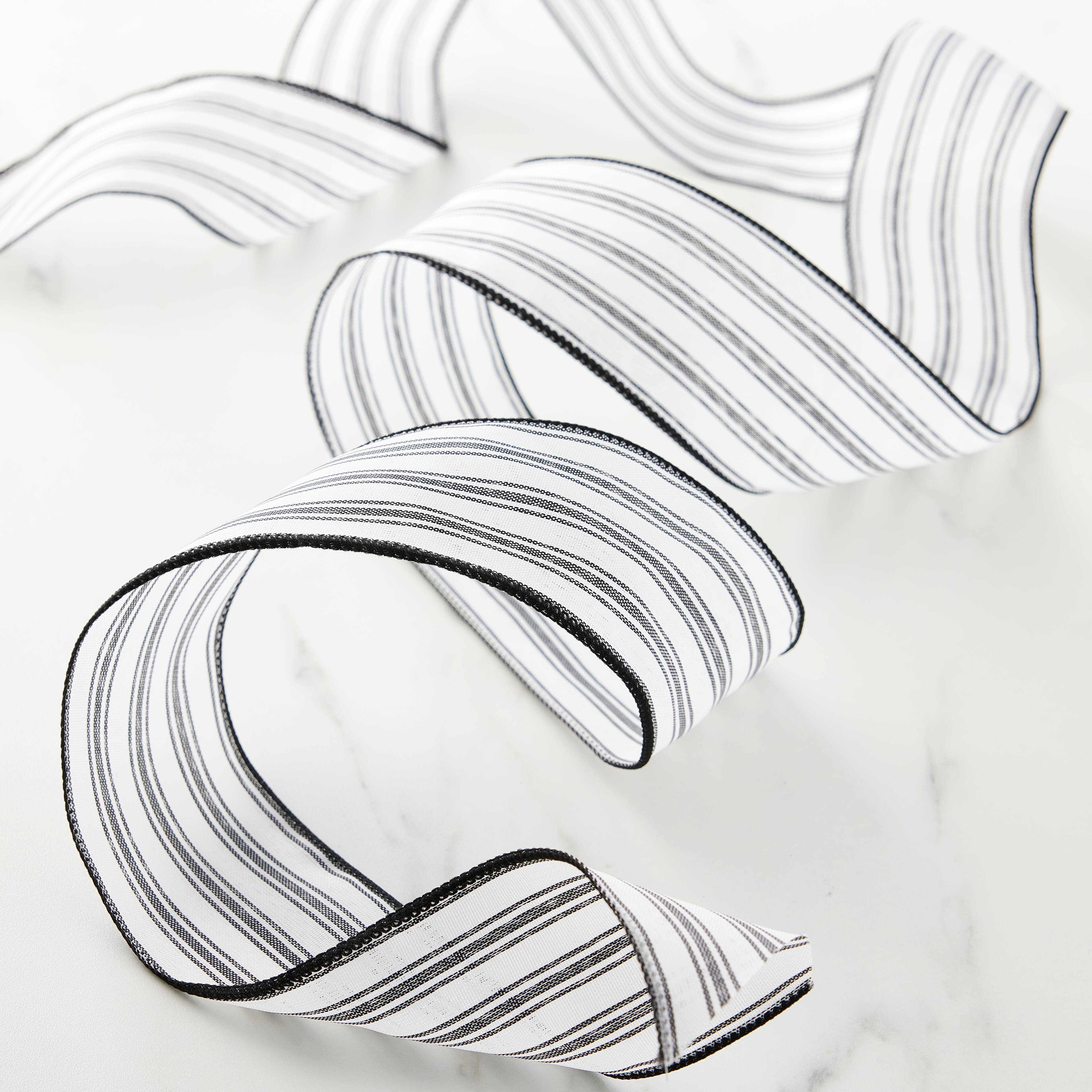 12 Pack: 2.5&#x22; x 25ft. Faux Linen Wired Stripe Ribbon by Celebrate It&#x2122;
