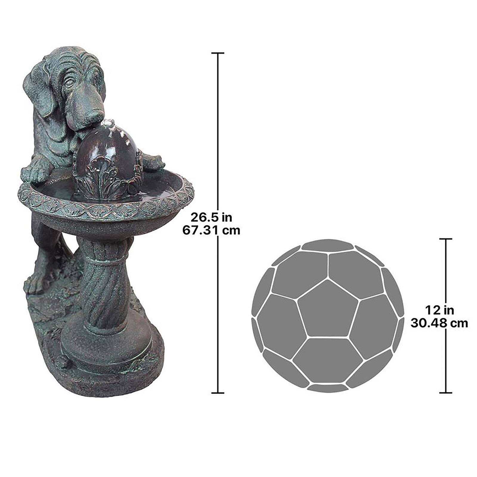 Design Toscano 26.5" Dog's Refreshing Drink Sculptural Fountain