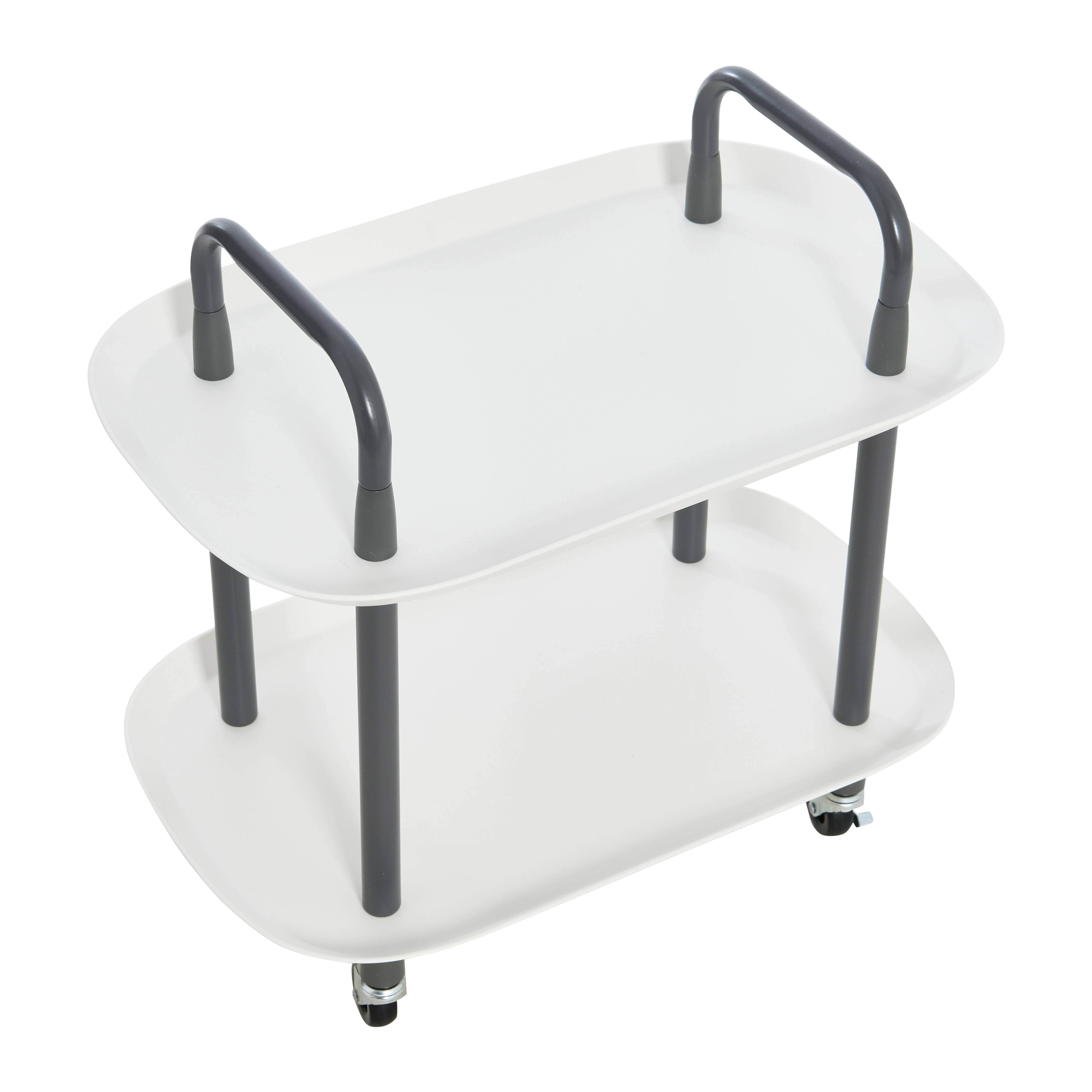 Hello Honey® Main + Mesa™ 2-Tier Modern Plastic and Metal Trolley