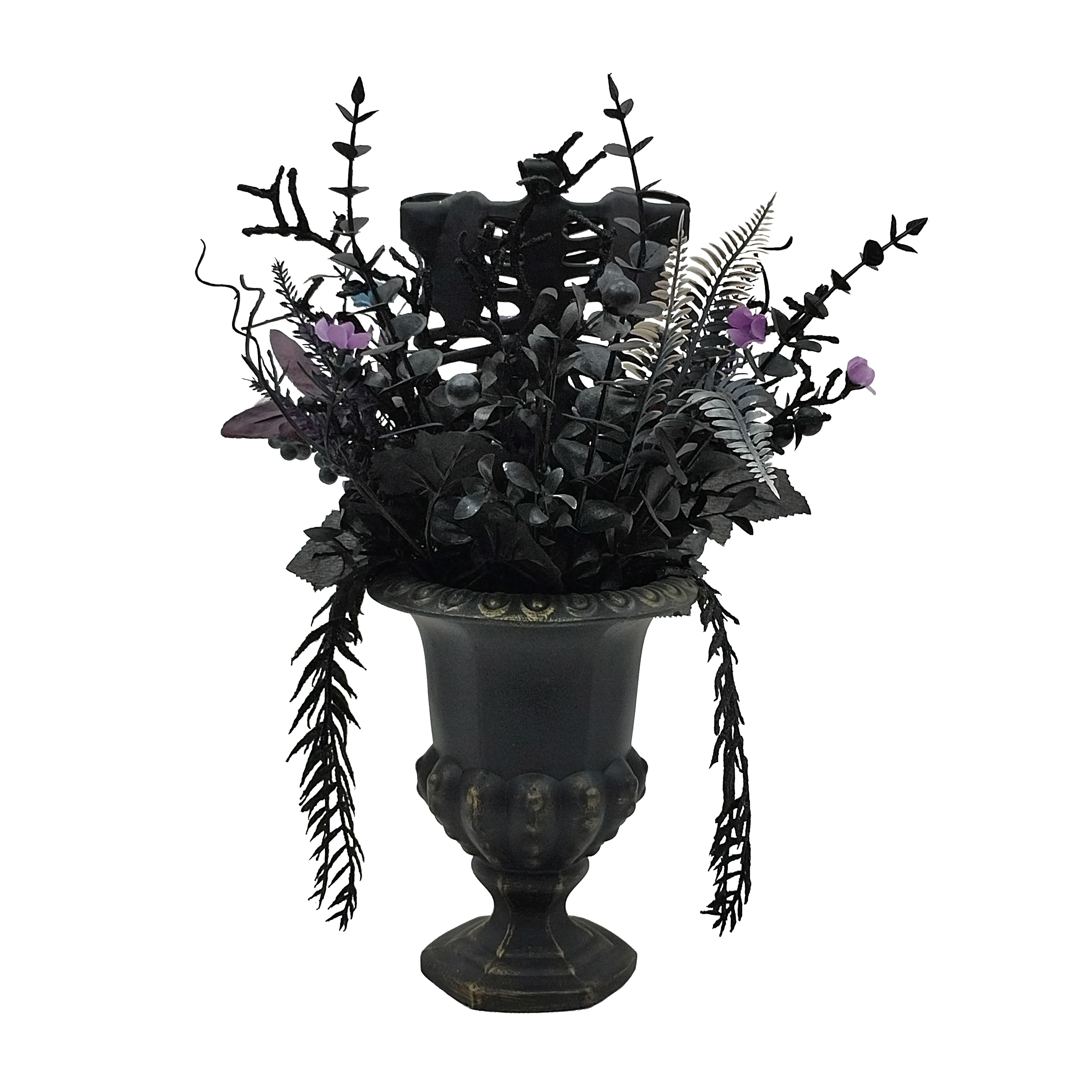 16.5&#x22; Floral Urn with Skeleton Bust Tabletop D&#xE9;cor by Ashland&#xAE;