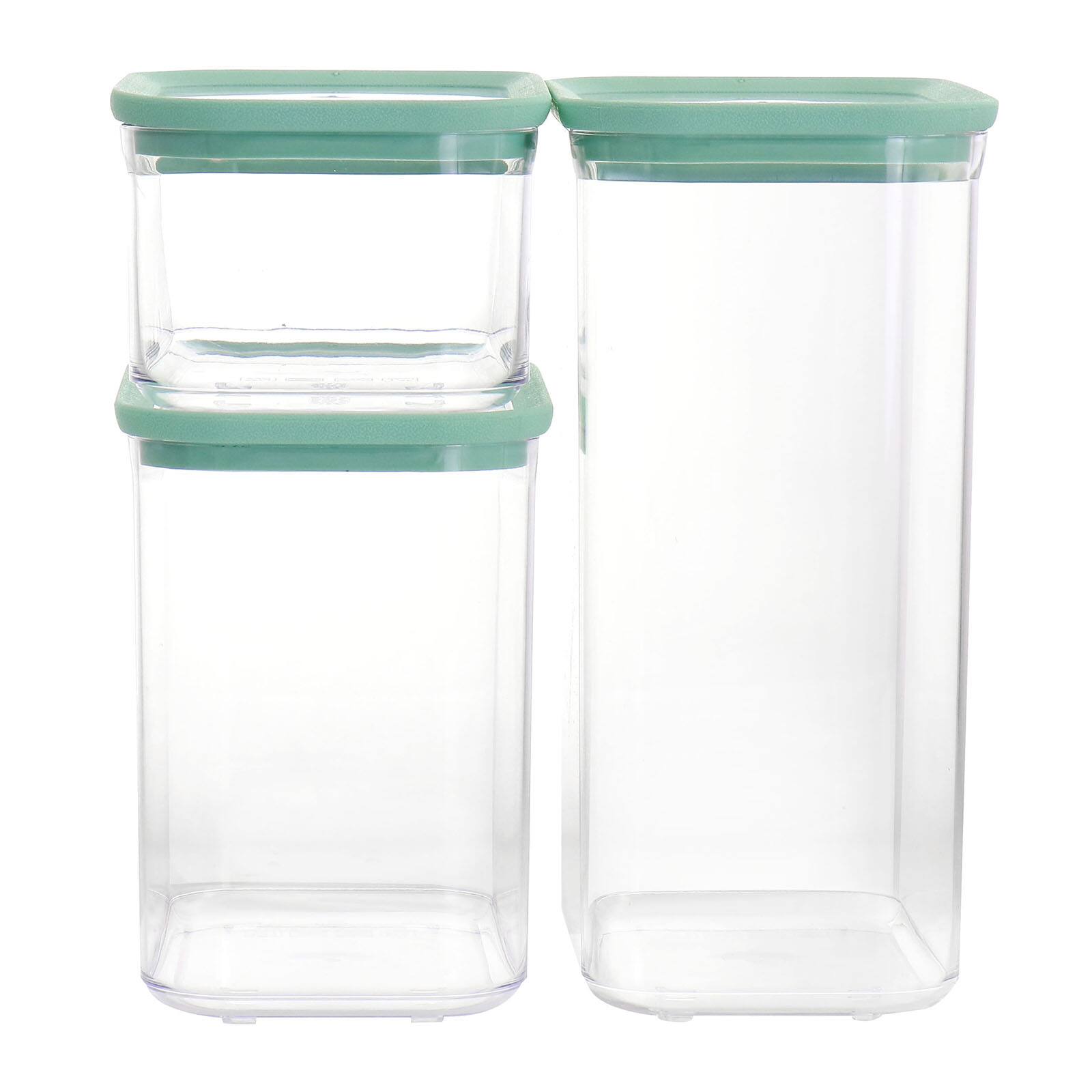 Martha Stewart Mint Green Rectangular Plastic Stackable Container Set