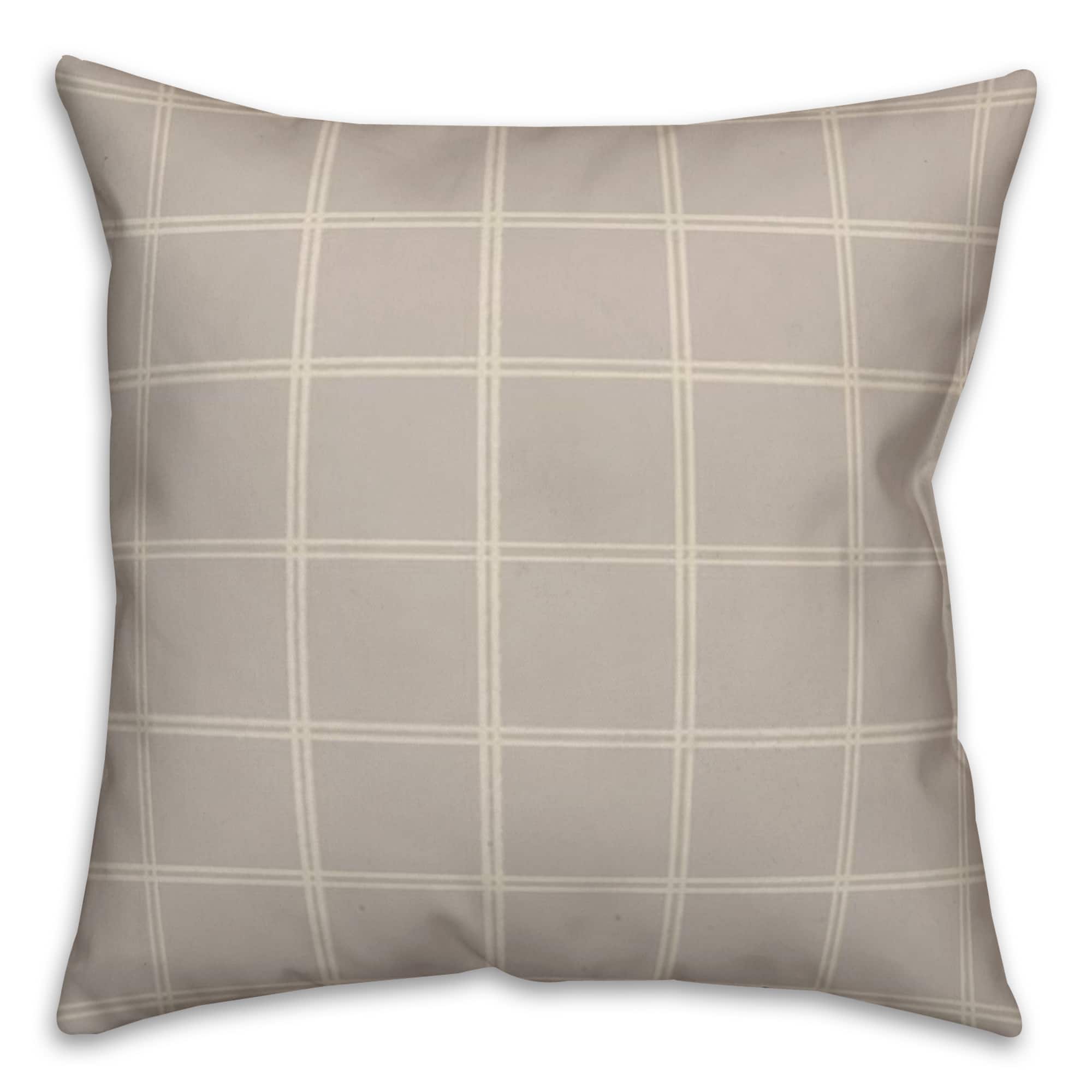 Gray & White Check Throw Pillow