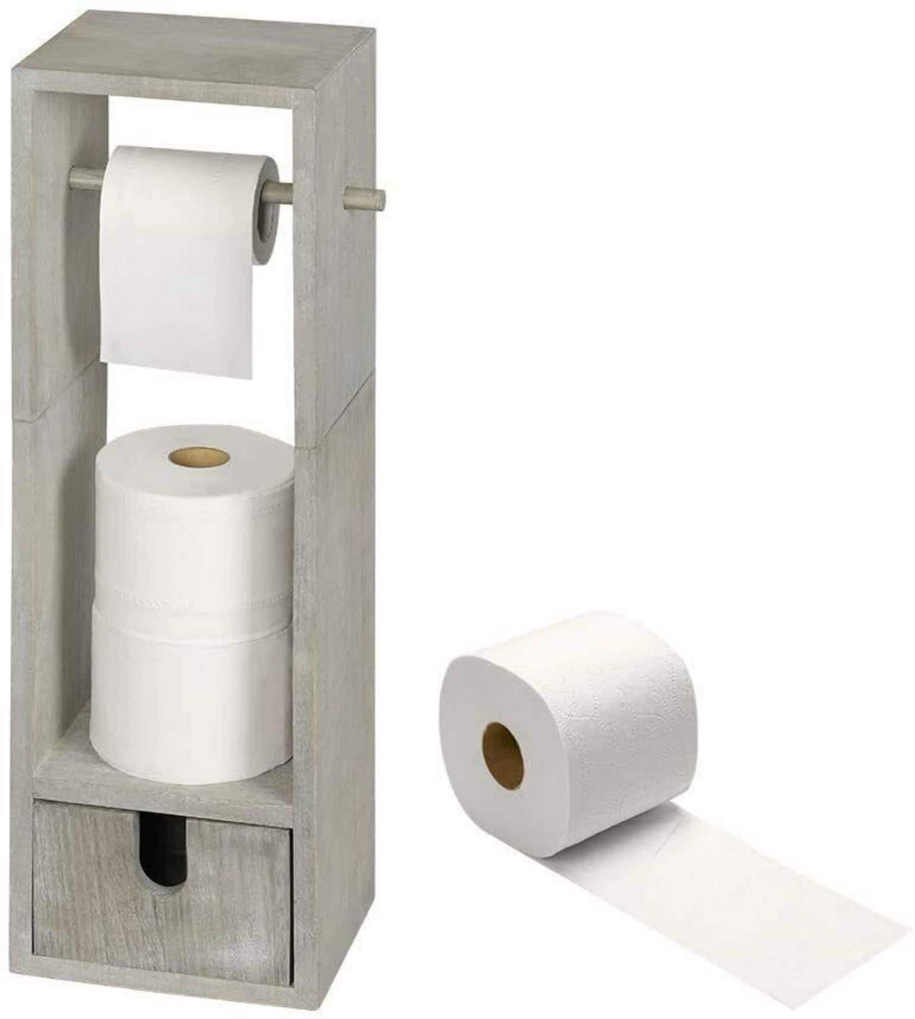 Alpine Single Toilet Paper Holders With Shelf Storage Racks 3 1516 x 5 12 x  3 1316 Chrome Pack Of 2 Holders - Office Depot
