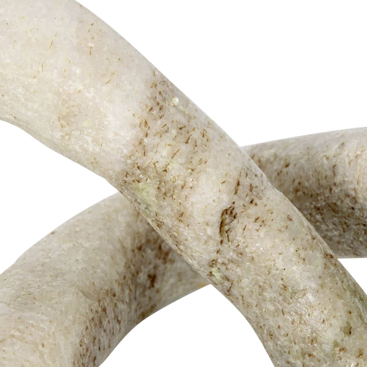 Hello Honey&#xAE; 3.5&#x22; Beige Modern Decorative Marble Link Knot