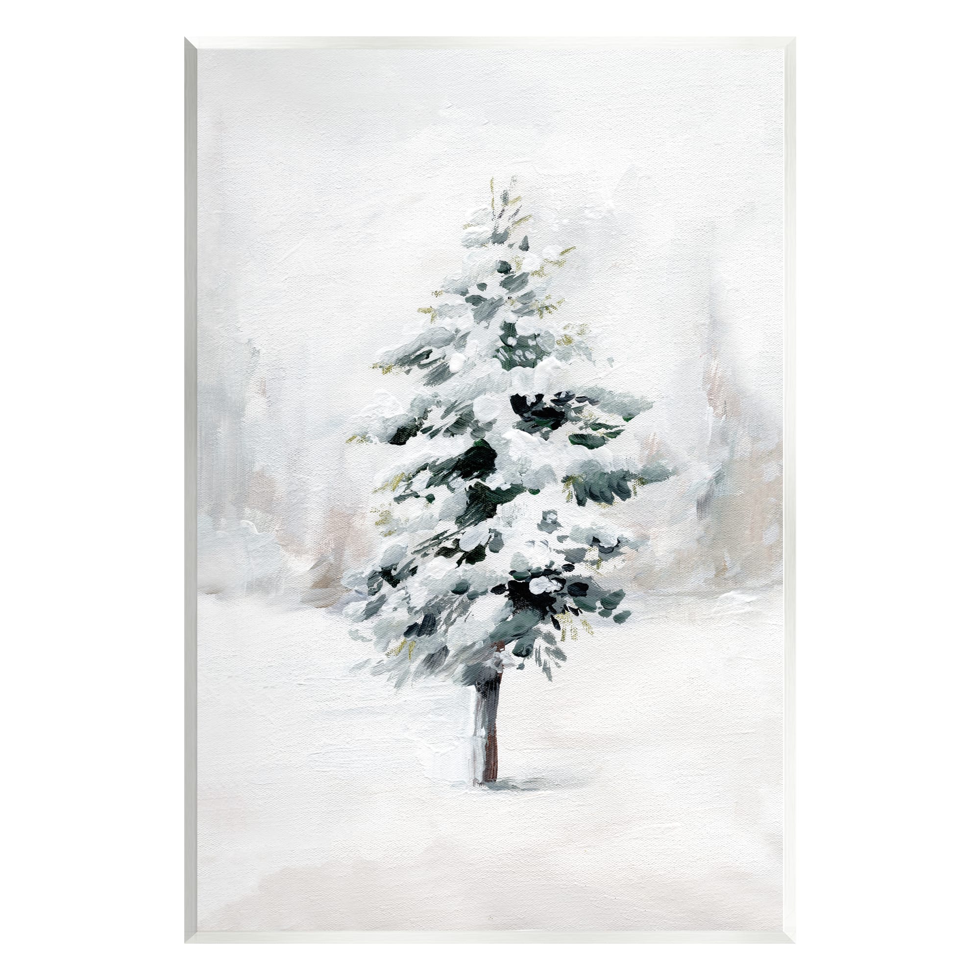 Stupell Industries Wintery Snow Tree Scene Wall Plaque Art