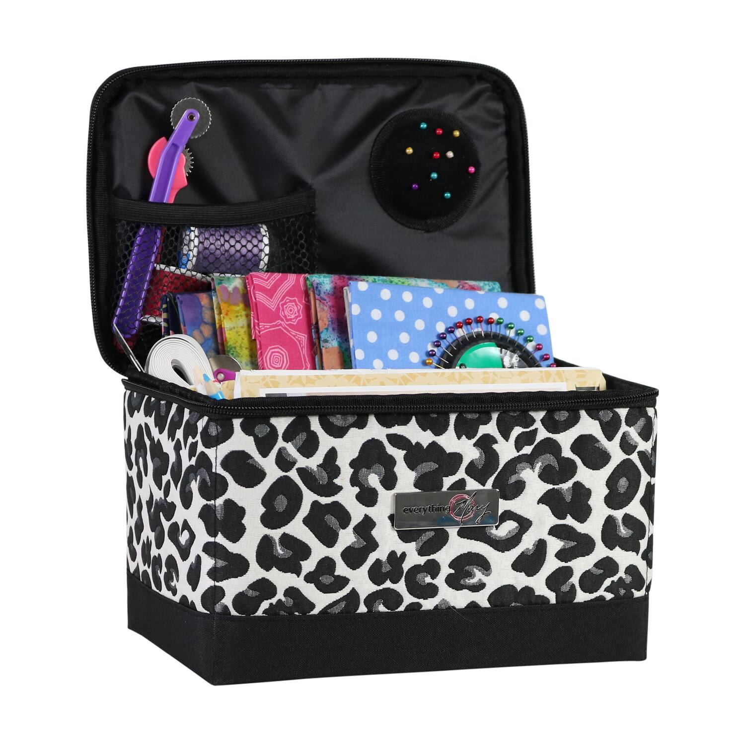 Everything Mary Cheetah Collapsible Sewing Kit Organizer Box