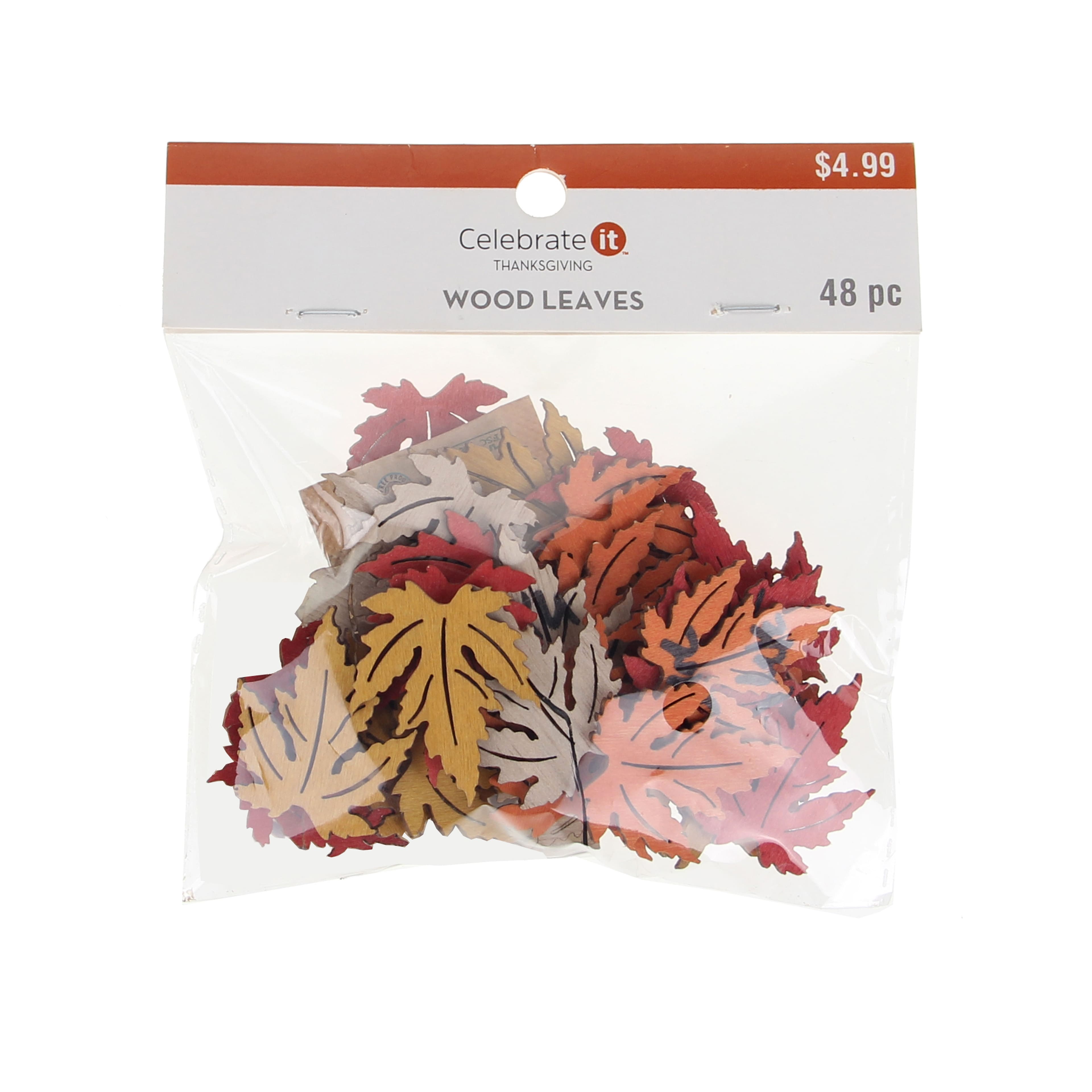 Thanksgiving Wood Leaves, 48ct. by Celebrate It&#x2122;