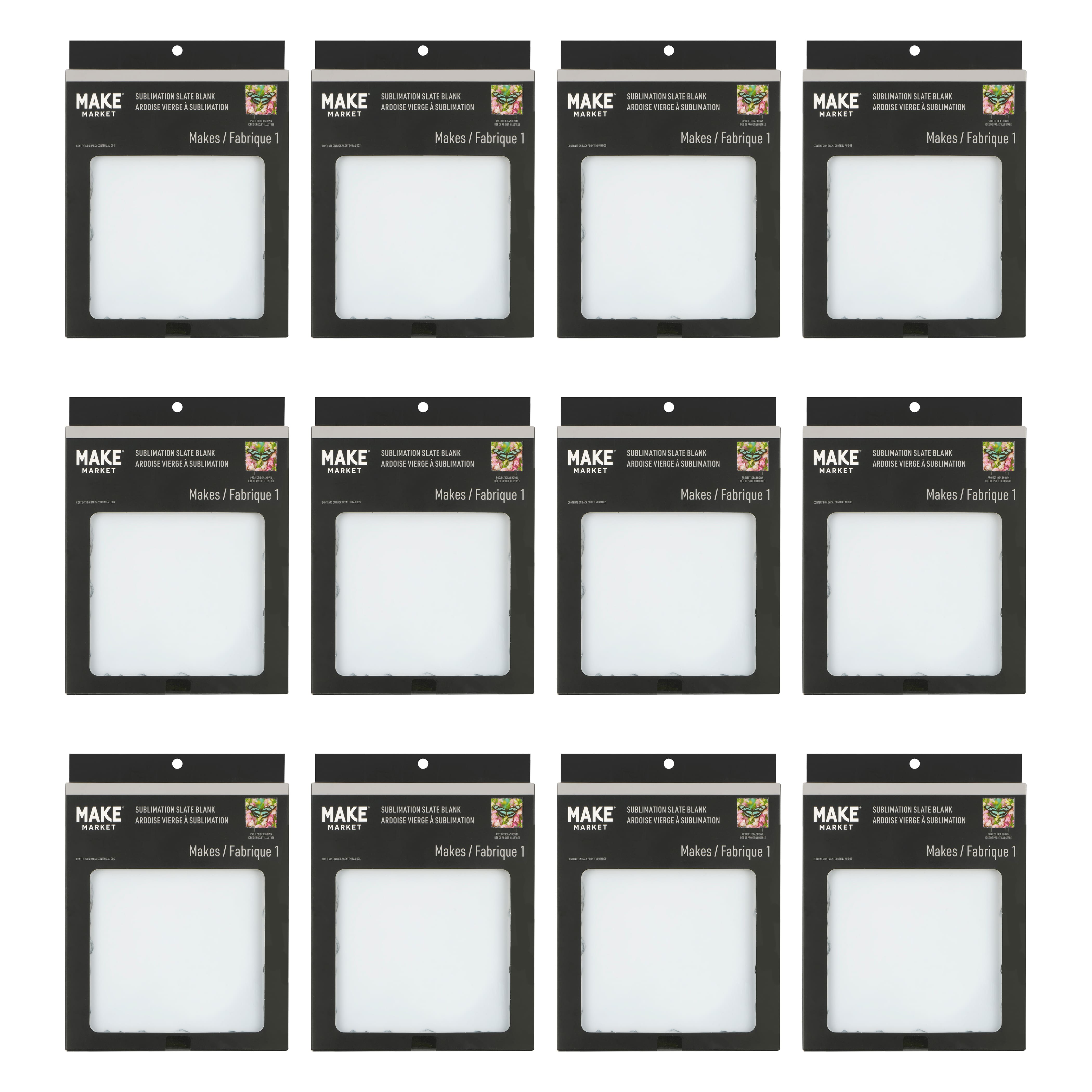 12 Pack: 6&#x22; Square Slate Sublimation Blank by Make Market&#xAE;