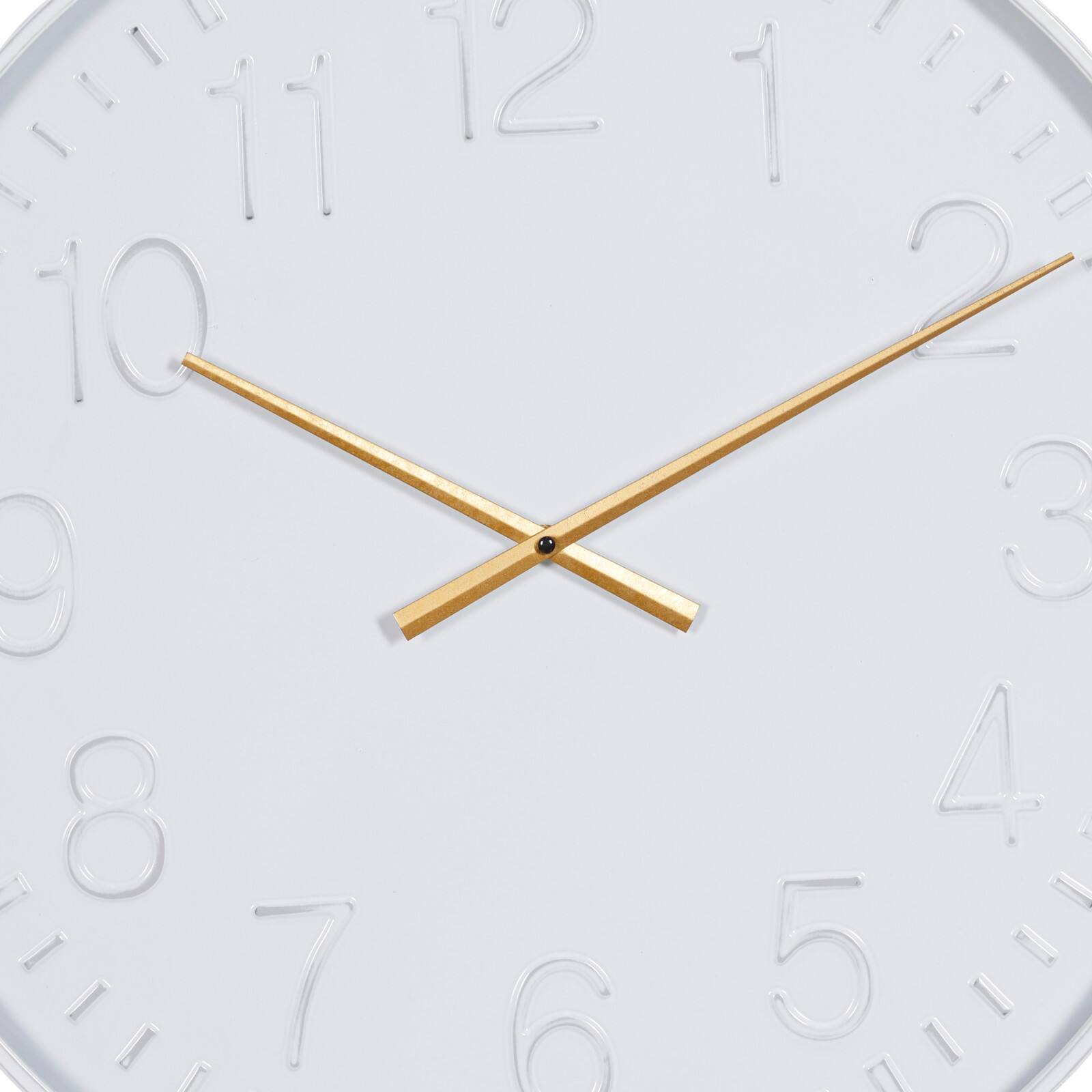 White Contemporary Cottage Metal Wall Clock