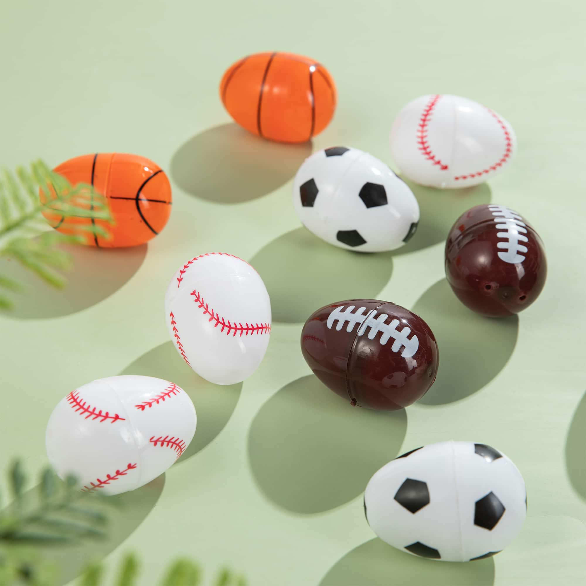 Glitzhome&#xAE; Easter Plastic Fillable Sports Eggs, 48ct.