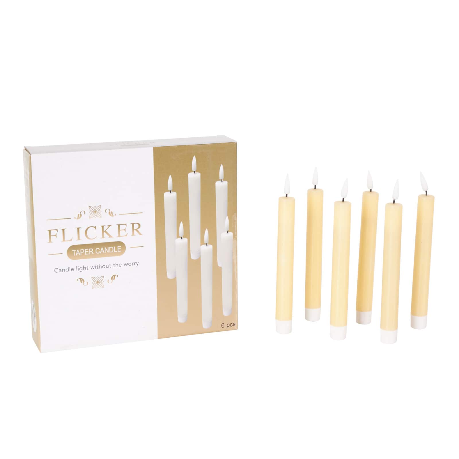 8" Flameless Wax Candles with Remote Control, 6ct.