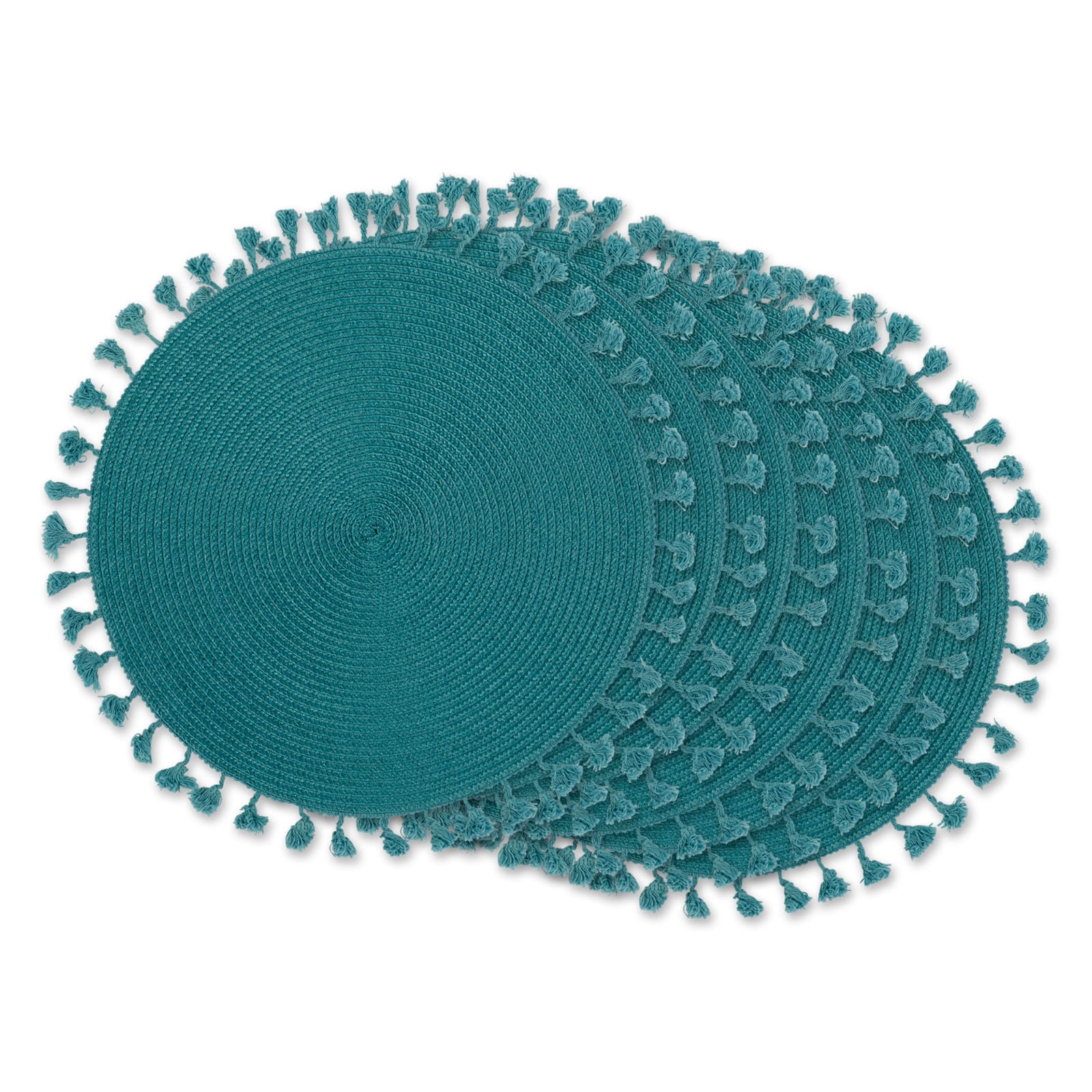 DII&#xAE; Tassel Fringe Woven Round Placemats, 6ct.