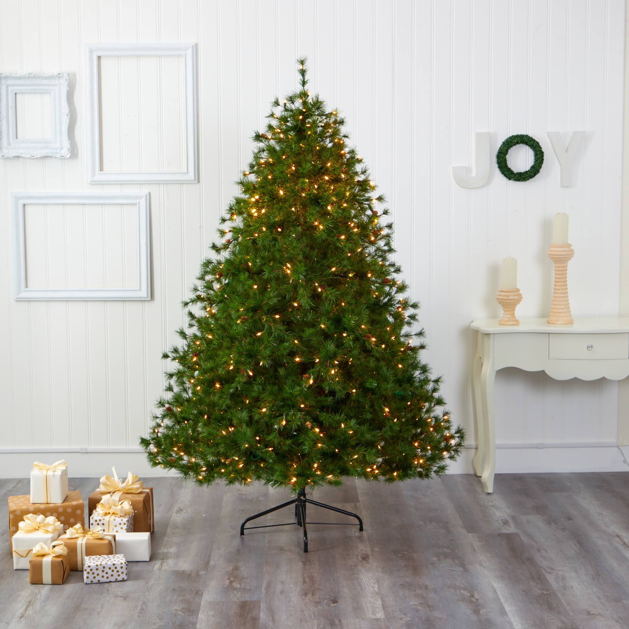 7ft. Pre-Lit Colorado Mountain Pine Artificial Christmas Tree, Clear LED Lights