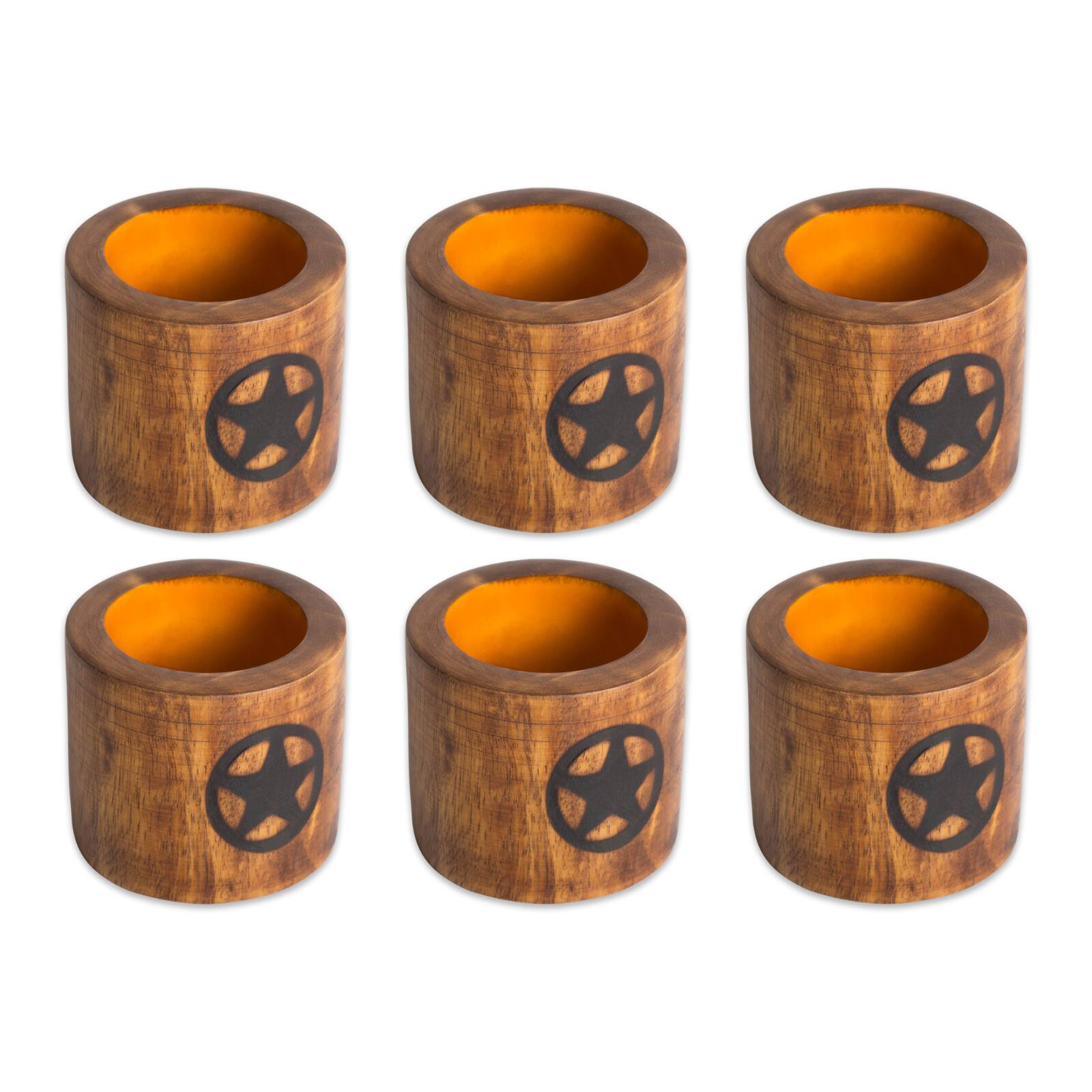 Lone Star Wood Napkin Ring, 6ct.