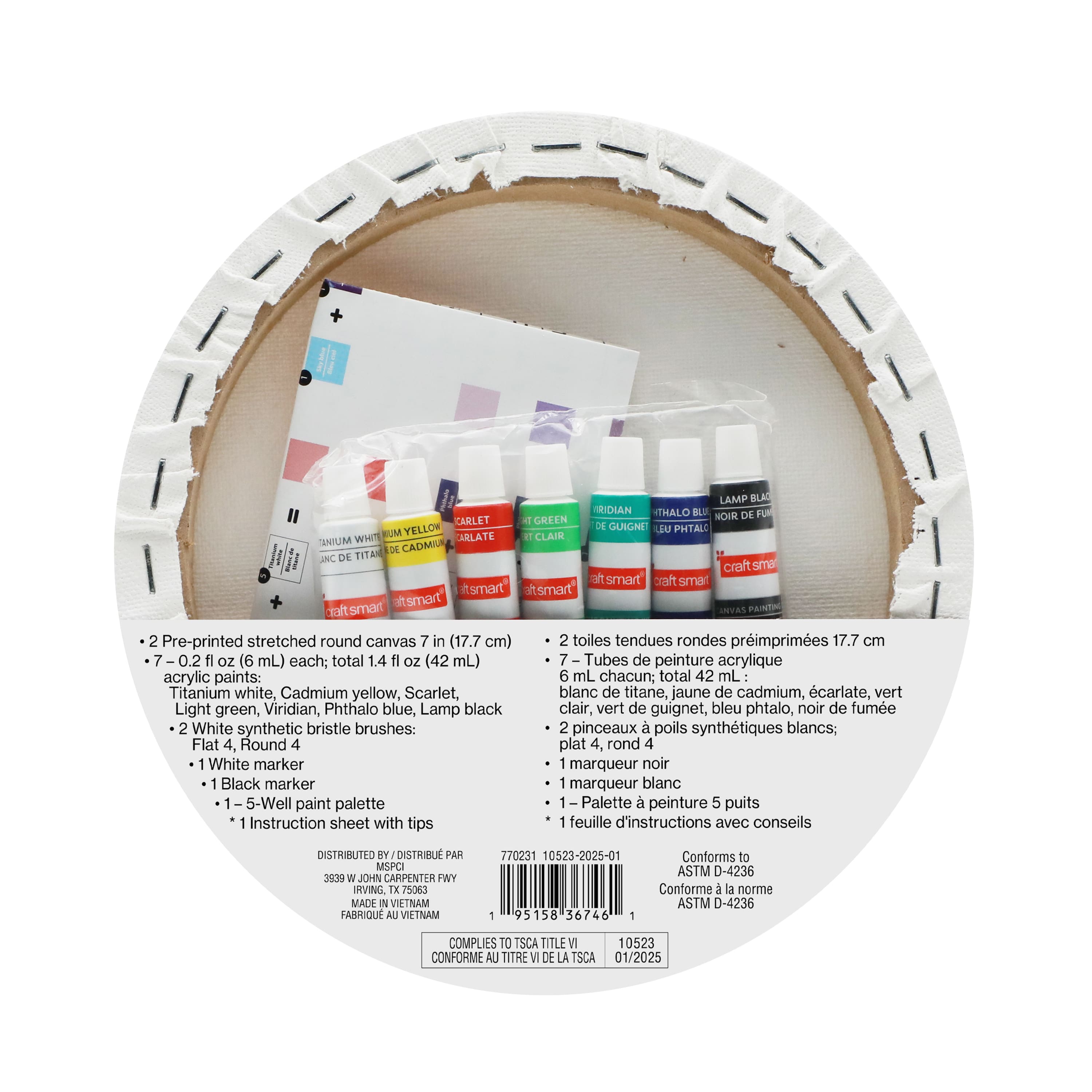 7" Lake & Cabin Round Canvas Painting Kit by Craft Smart®