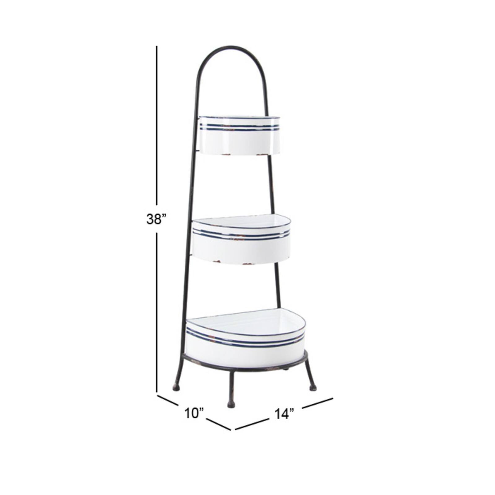 White Iron Farmhouse Display Shelving Unit