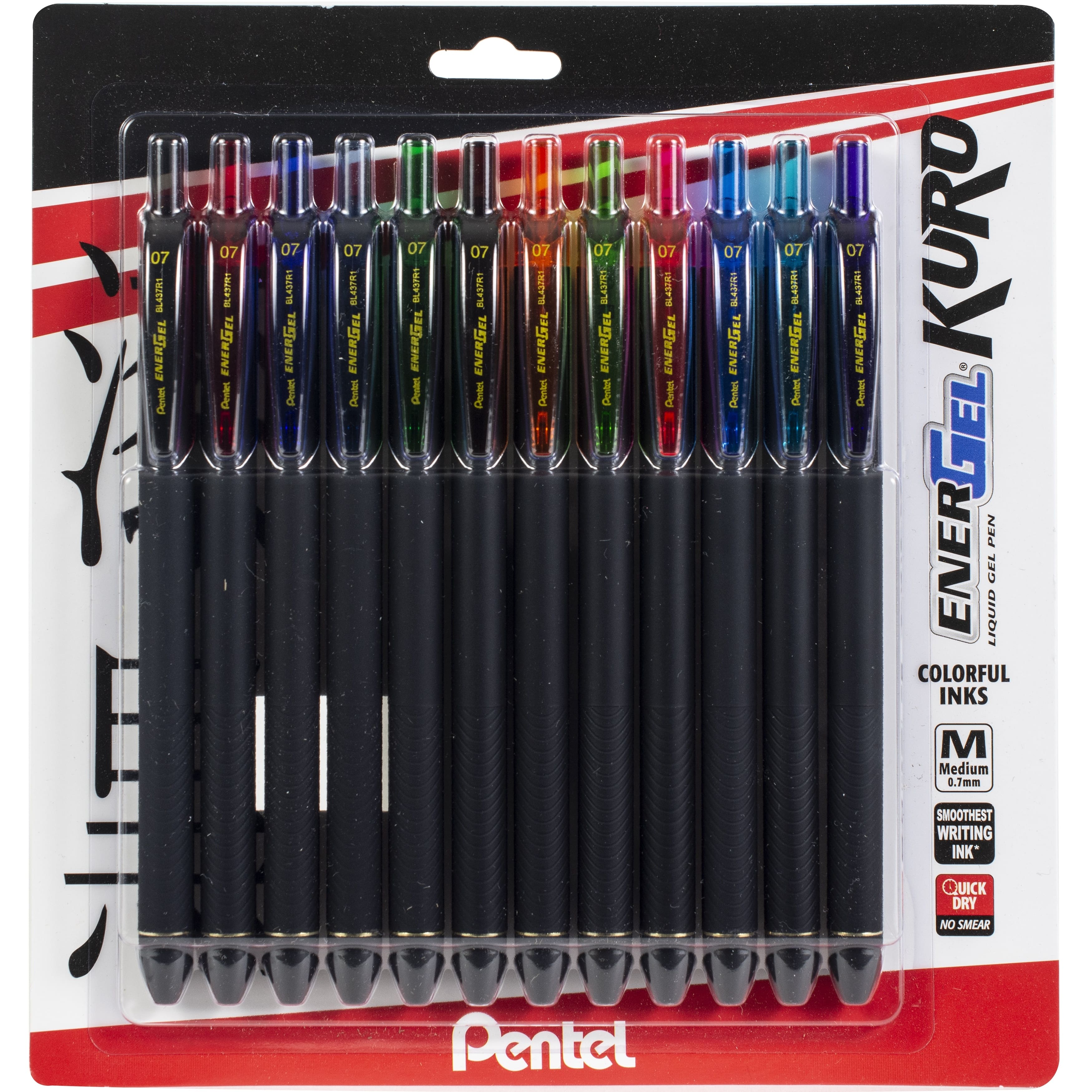 Pentel&#xAE; EnerGel 0.7mm Assorted Colors Kuro Liquid Gel Pen Set
