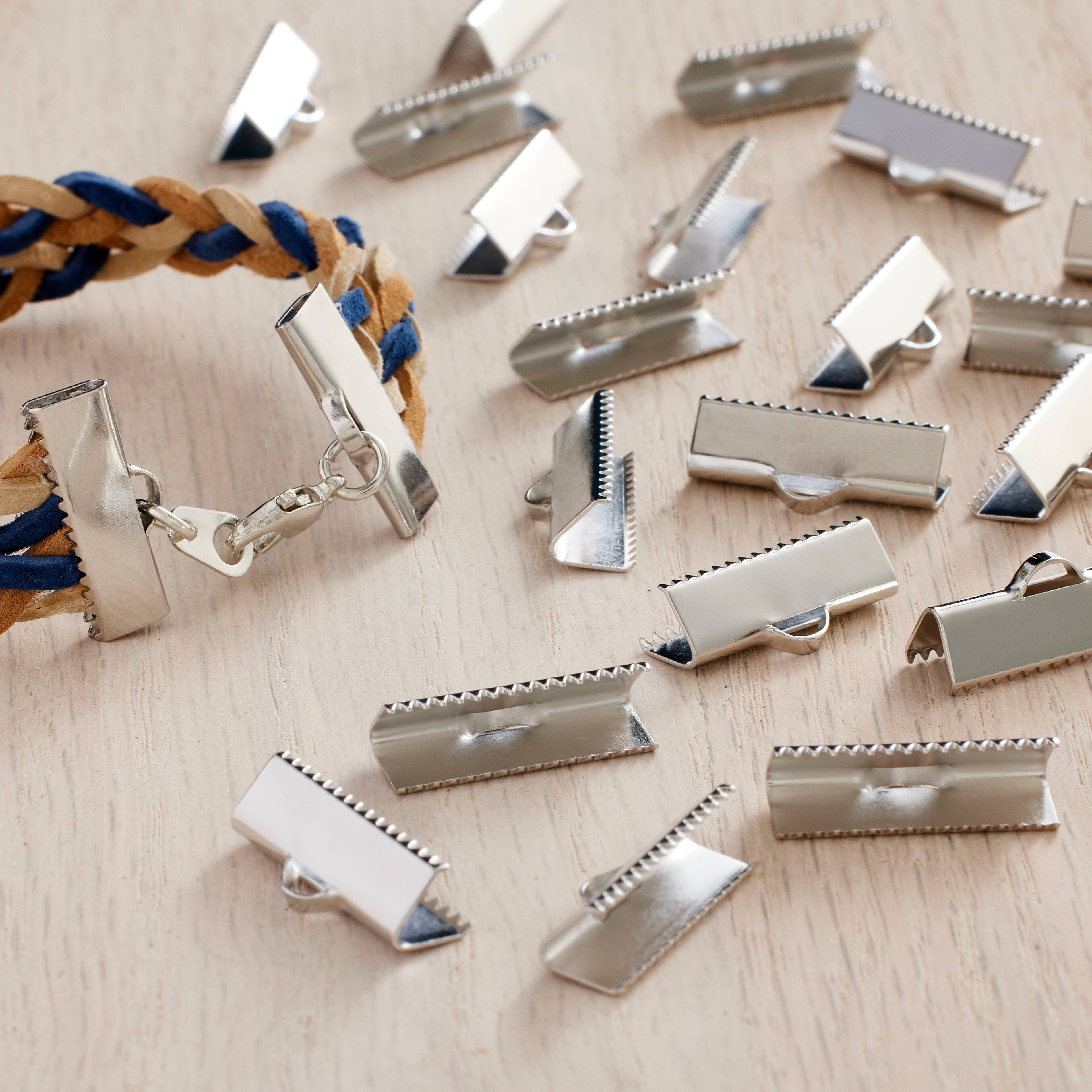 12 Packs: 24 ct. (288 total) 20mm Rhodium Ribbon Crimps by Bead Landing&#x2122;