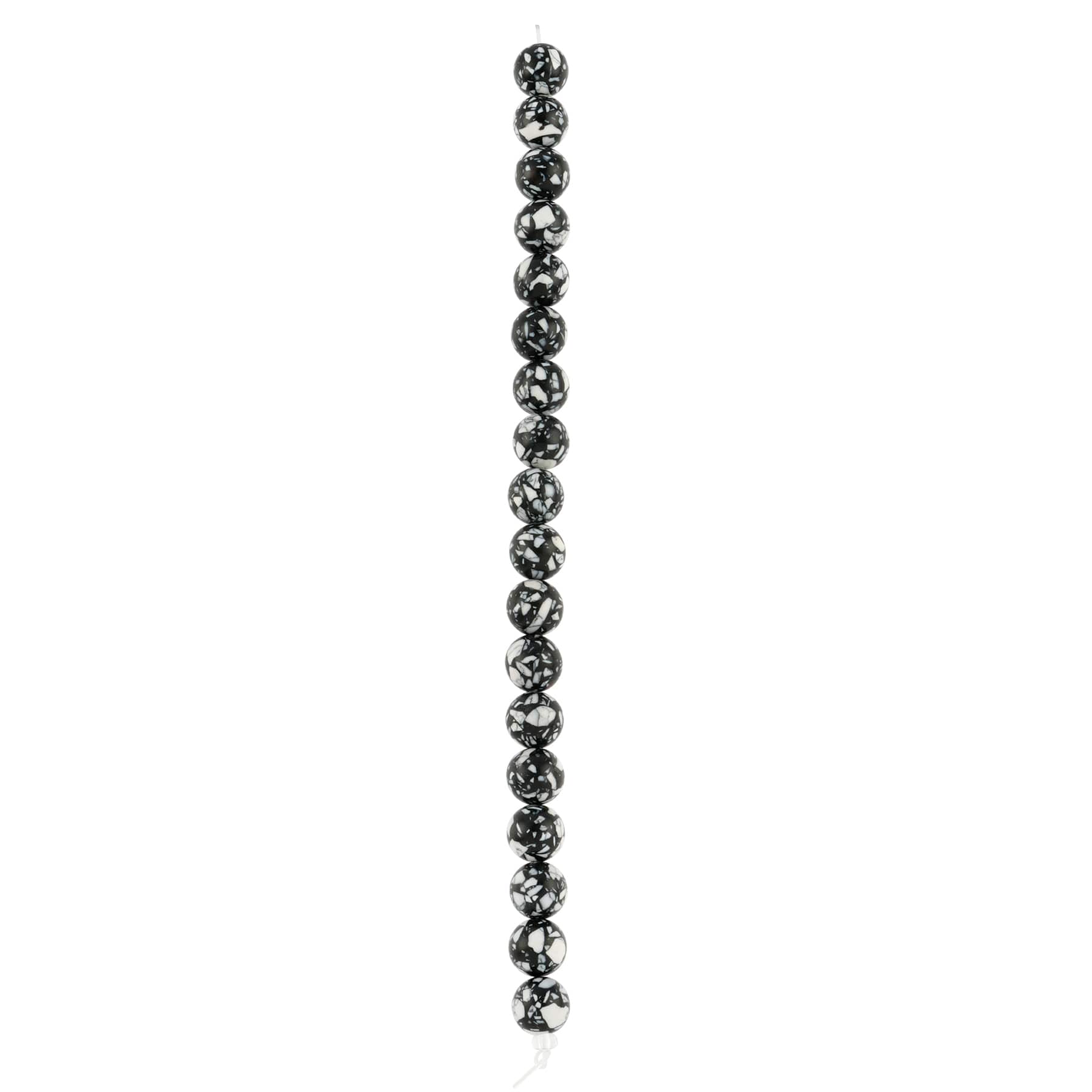 12 Packs: 18 ct. (216 total) Black & White Clay Round Beads, 10mm by Bead Landing™