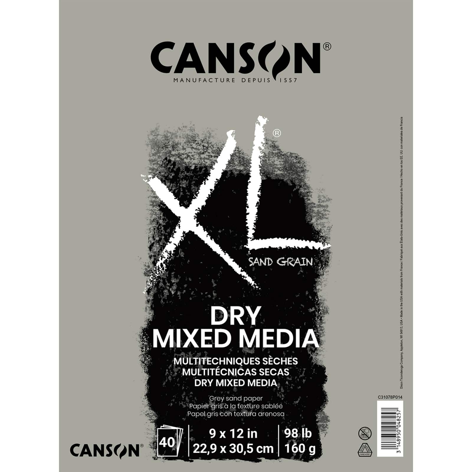 Canson® XL® Gray Sand Grain Dry Mixed Media Pad